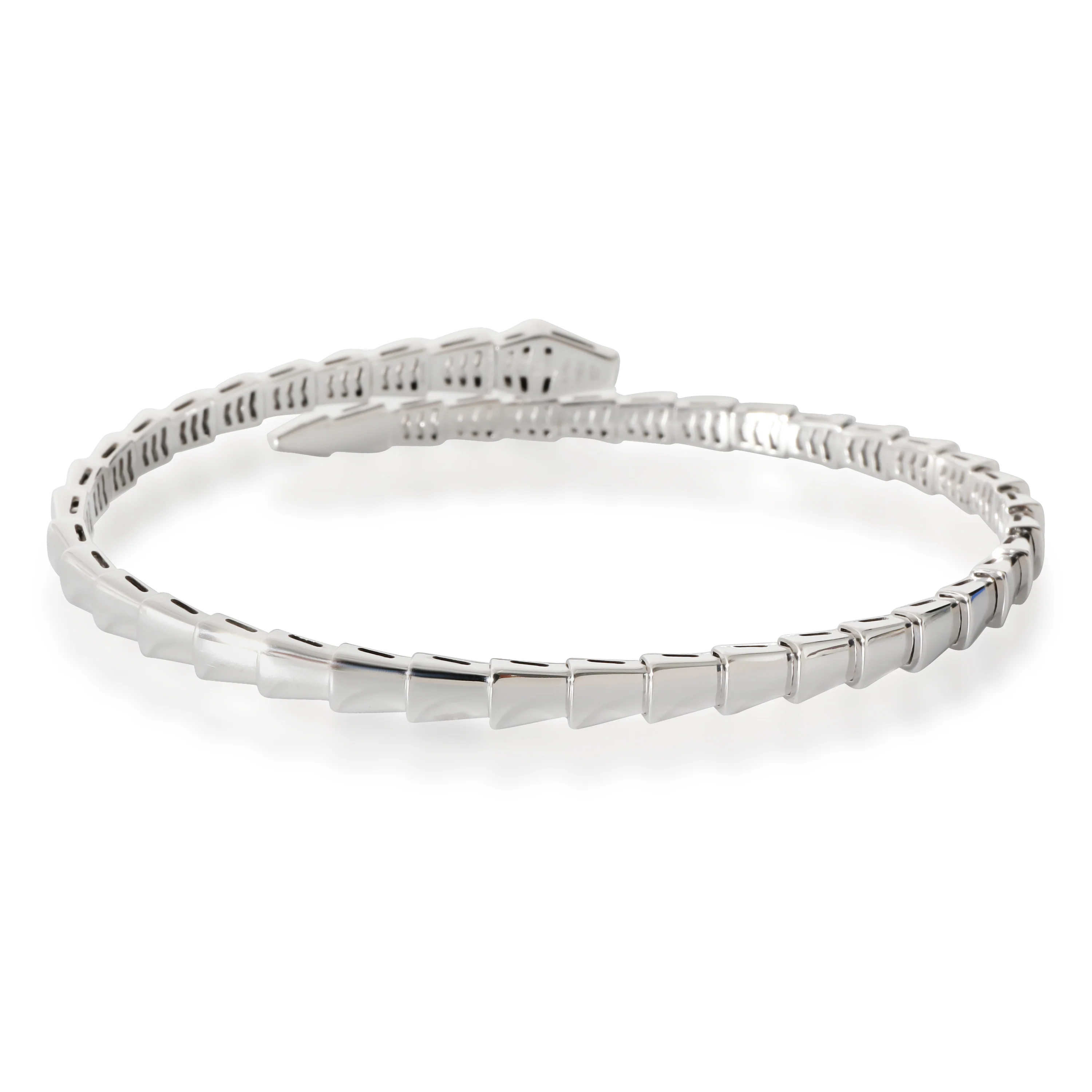 BVLGARI Serpenti Viper Bracelet in 18k White Gold, Size XL - Image 3