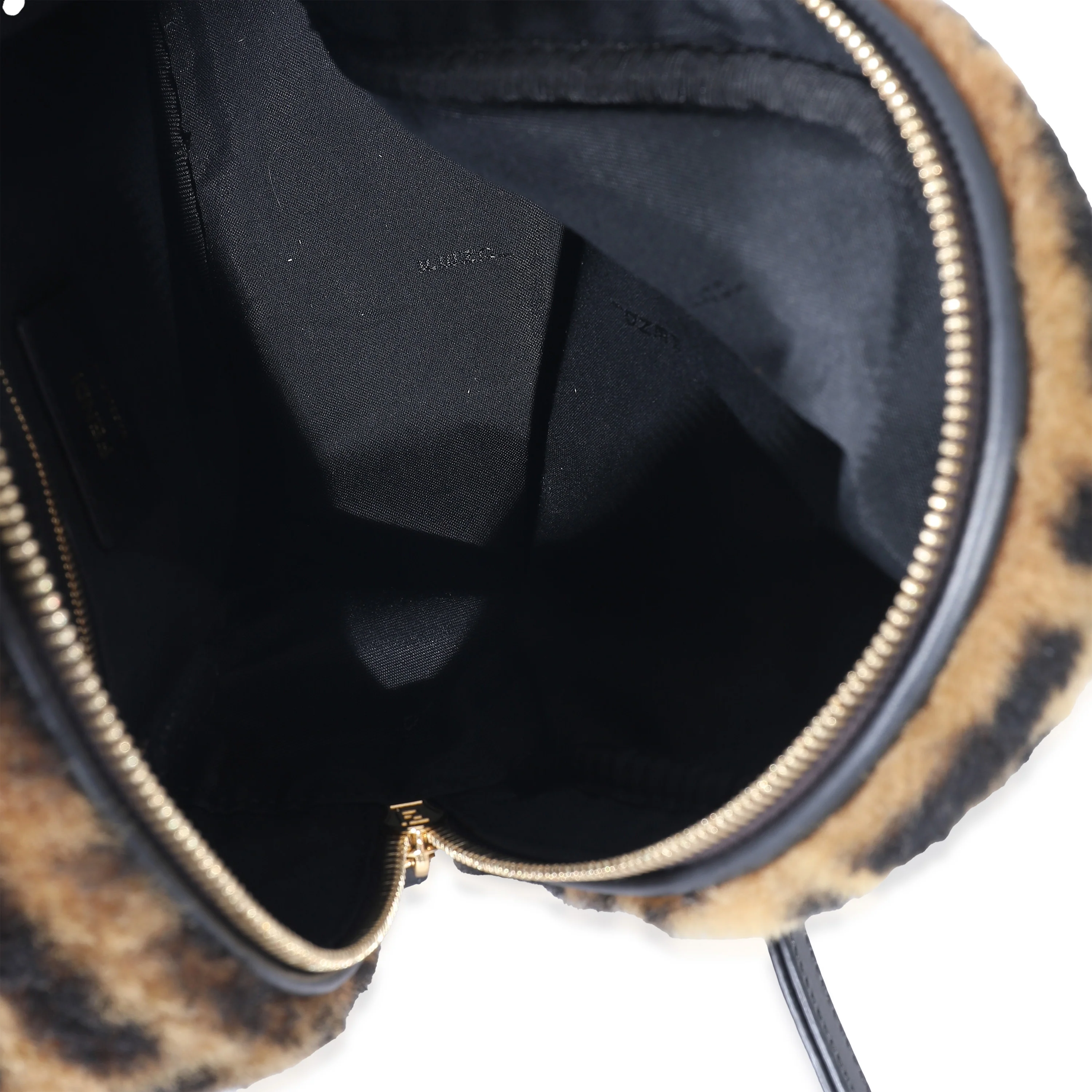 Fendi Tobacco Shearling Macro FF 1974 Mini Backpack - Image 5
