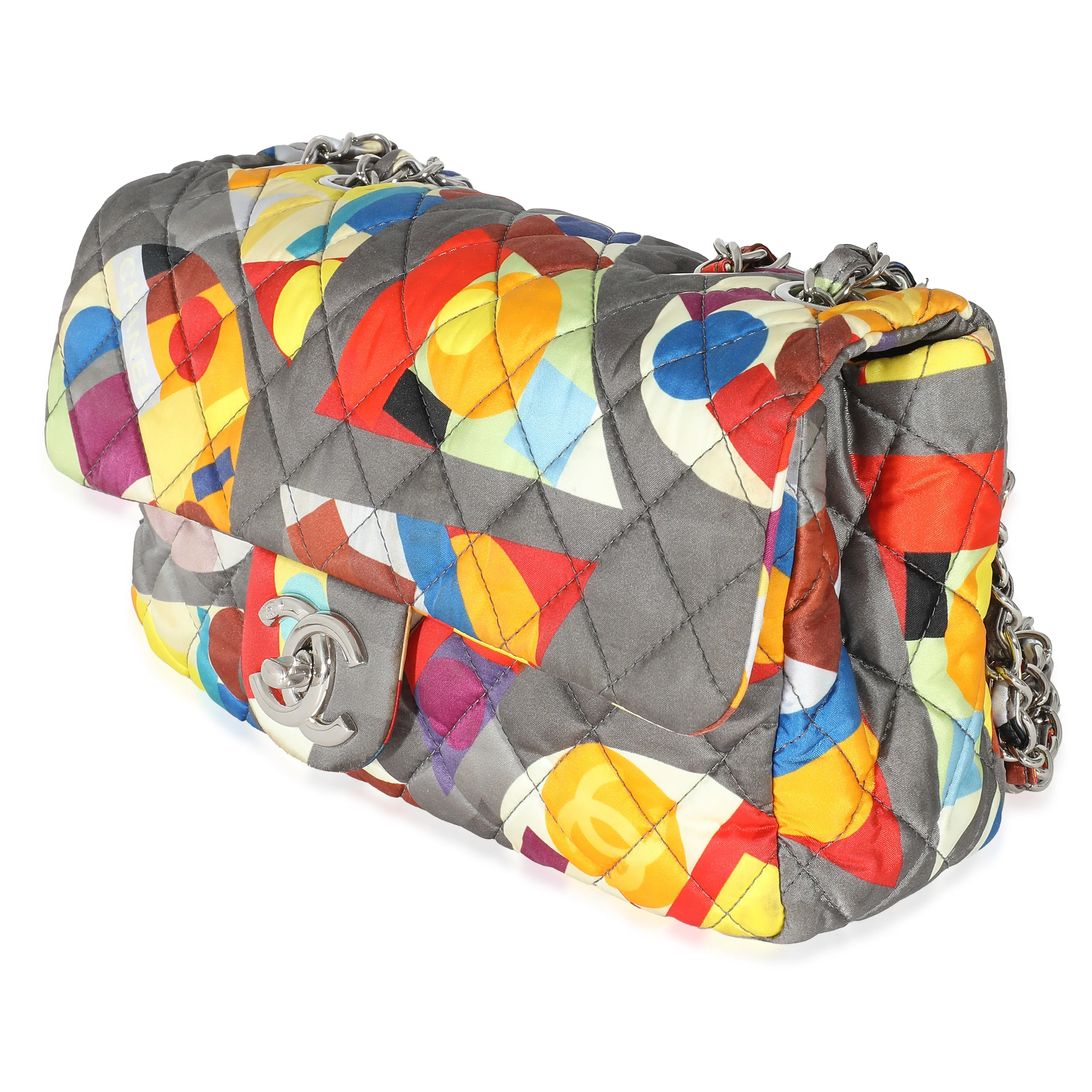 Chanel Multicolor Printed Nylon Medium Coco Color Flap Bag - Image 2