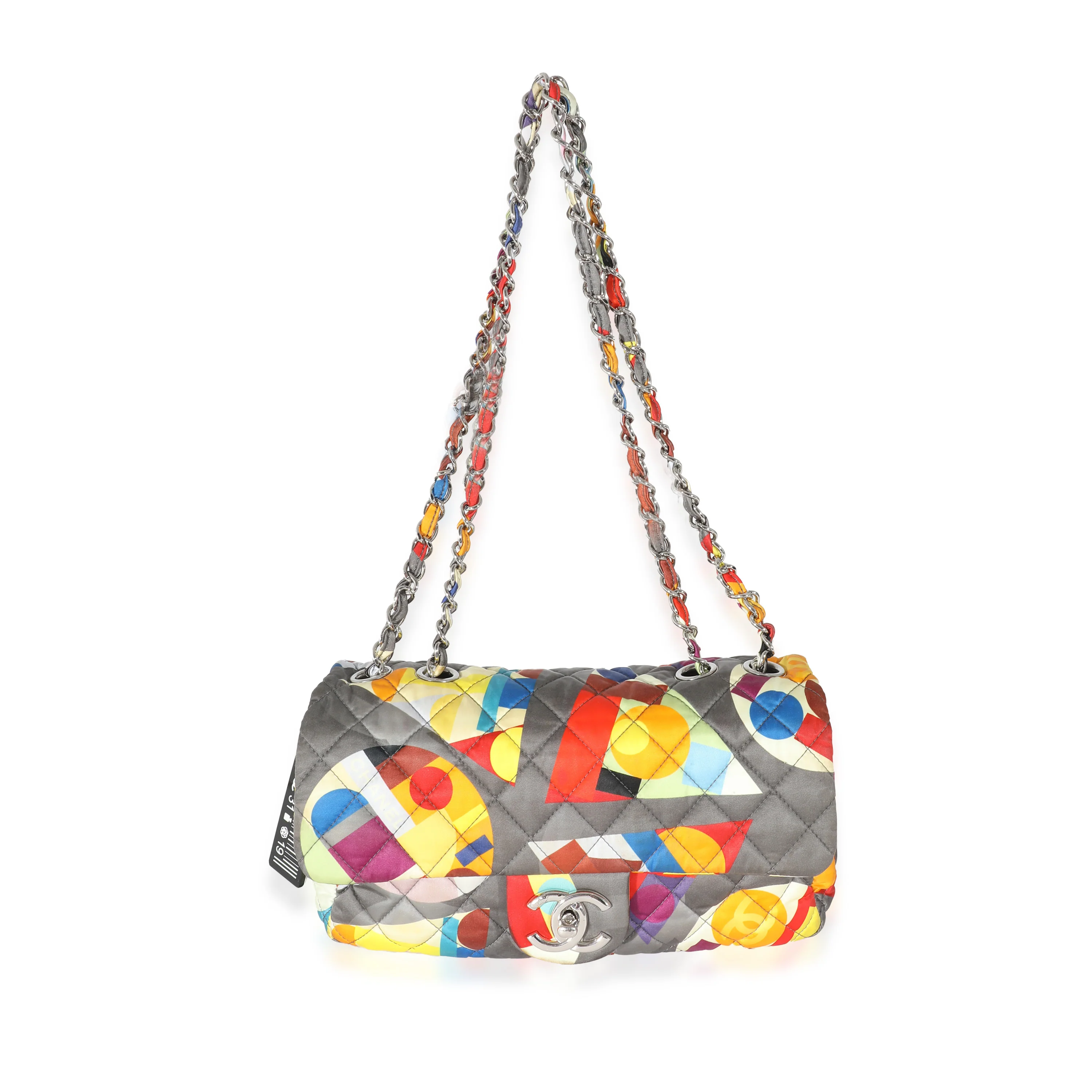 Chanel Multicolor Printed Nylon Medium Coco Color Flap Bag - Image 4