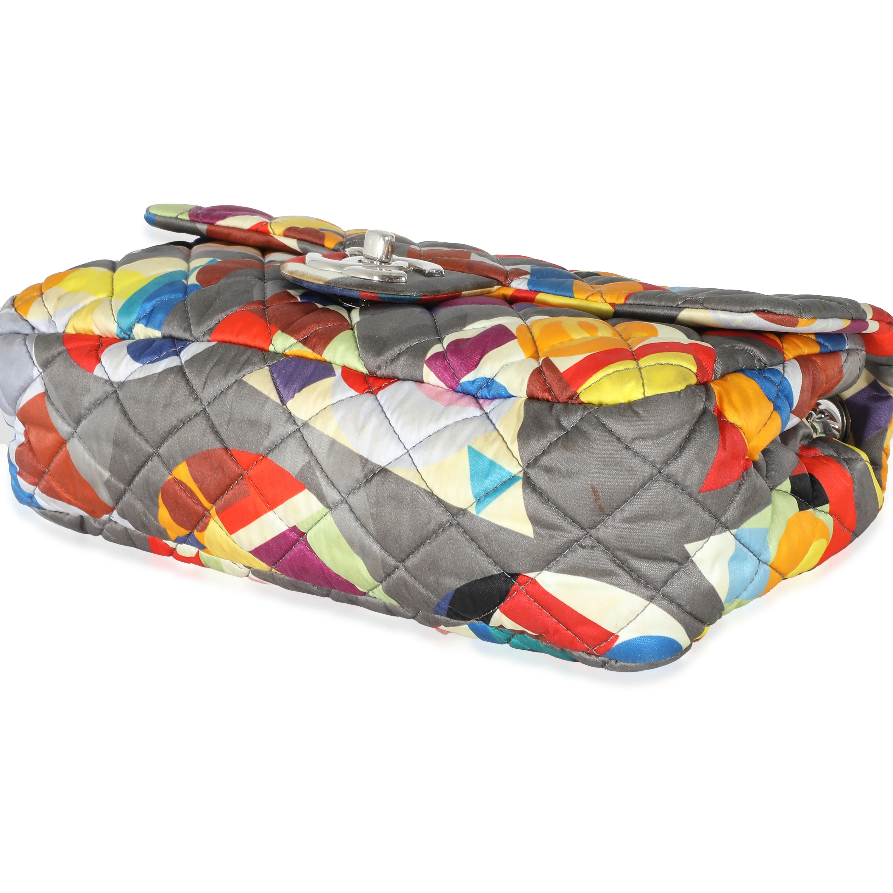 Chanel Multicolor Printed Nylon Medium Coco Color Flap Bag - Image 7