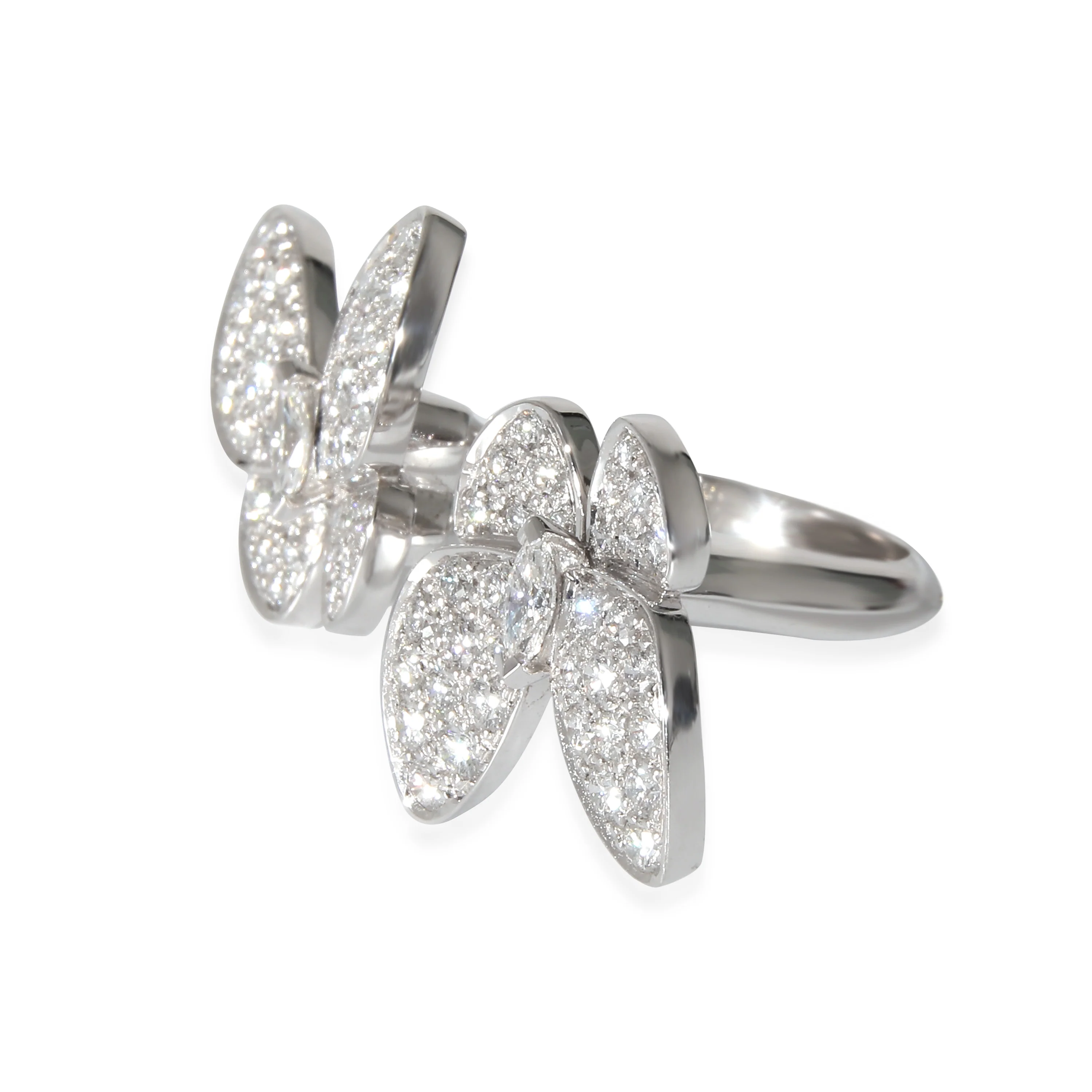Van Cleef & Arpels Two Butterfly Diamond Ring in 18K White Gold 1.67 CTW - Image 2