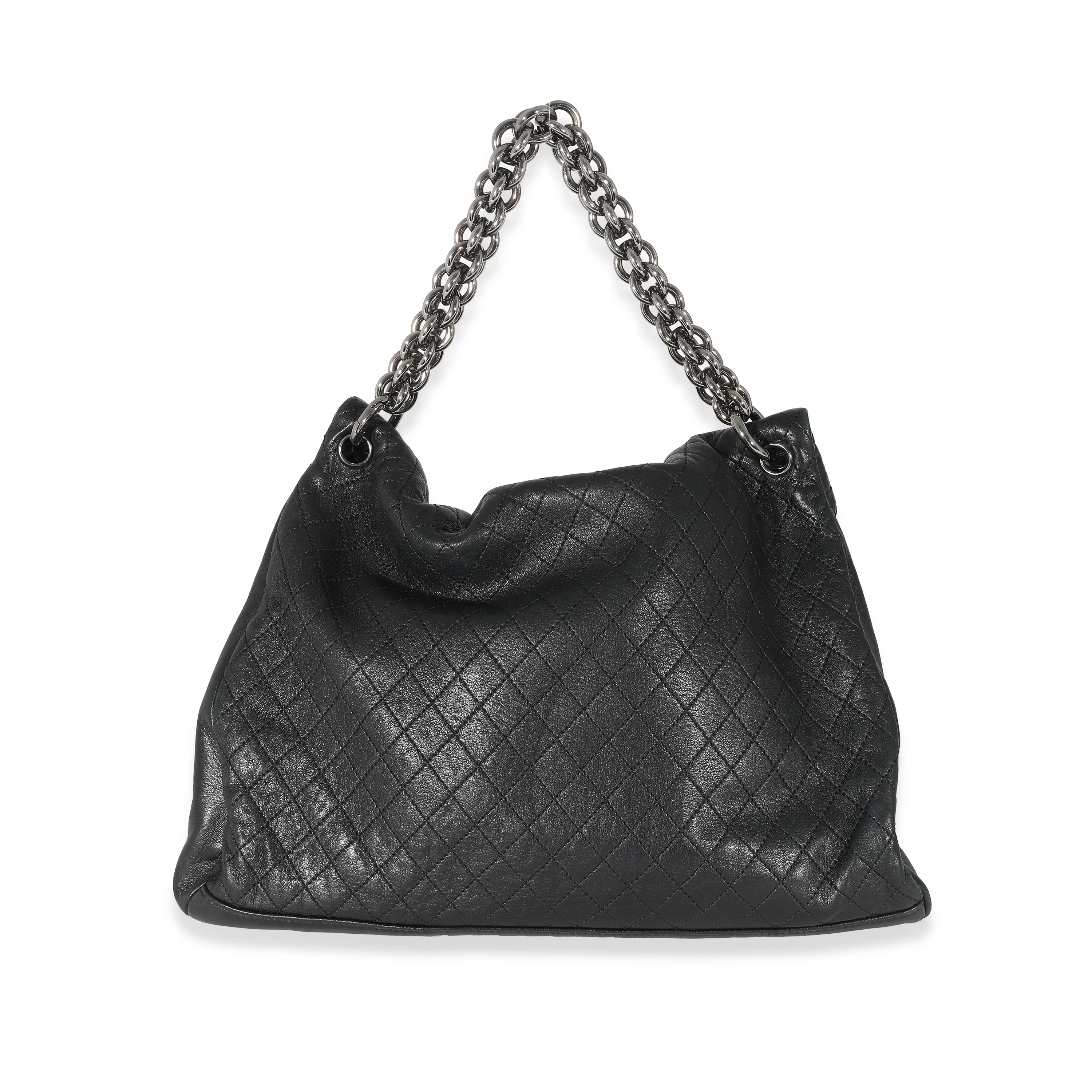 Chanel Black Quilted Leather Bijoux Ring Chain Hobo - Image 3