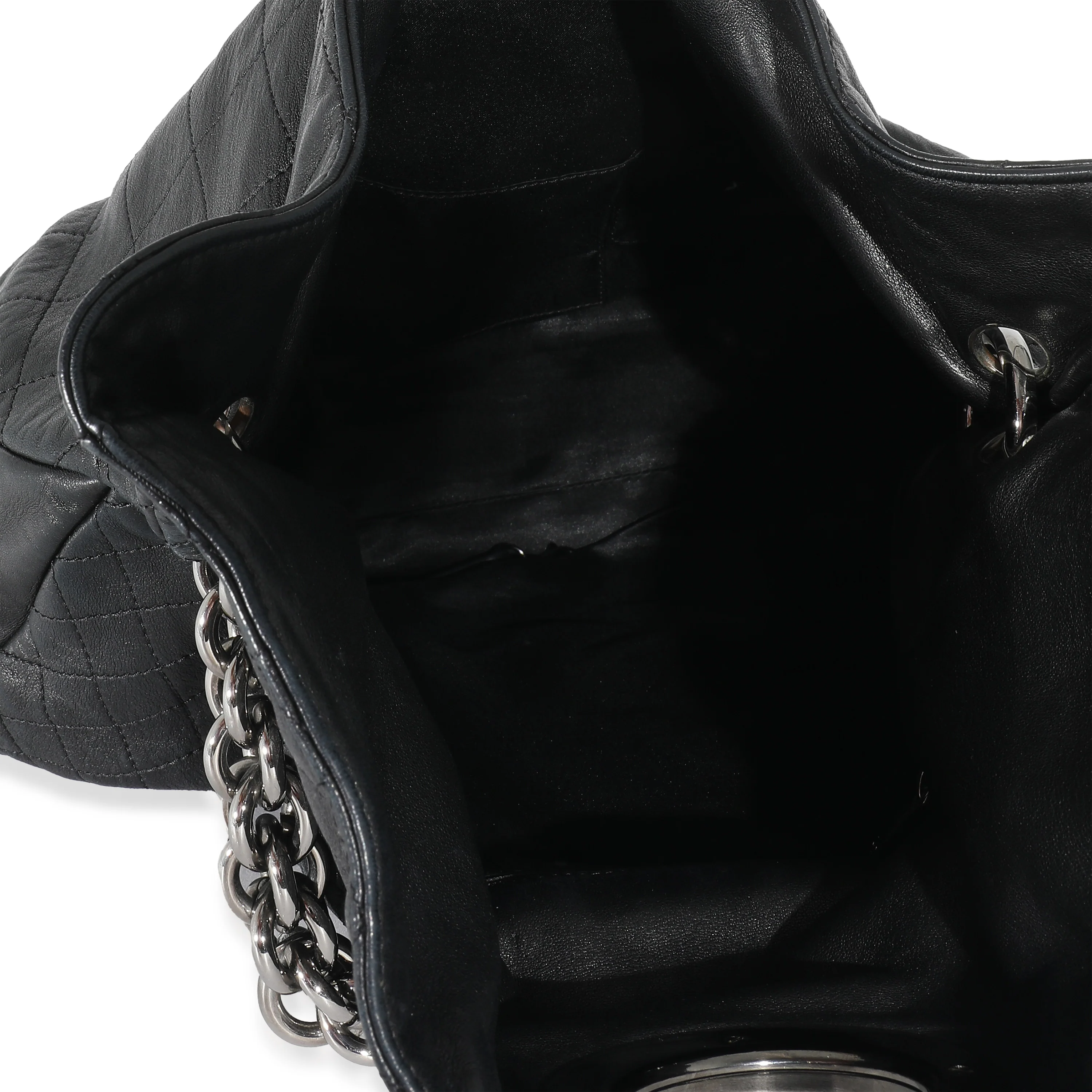Chanel Black Quilted Leather Bijoux Ring Chain Hobo - Image 4