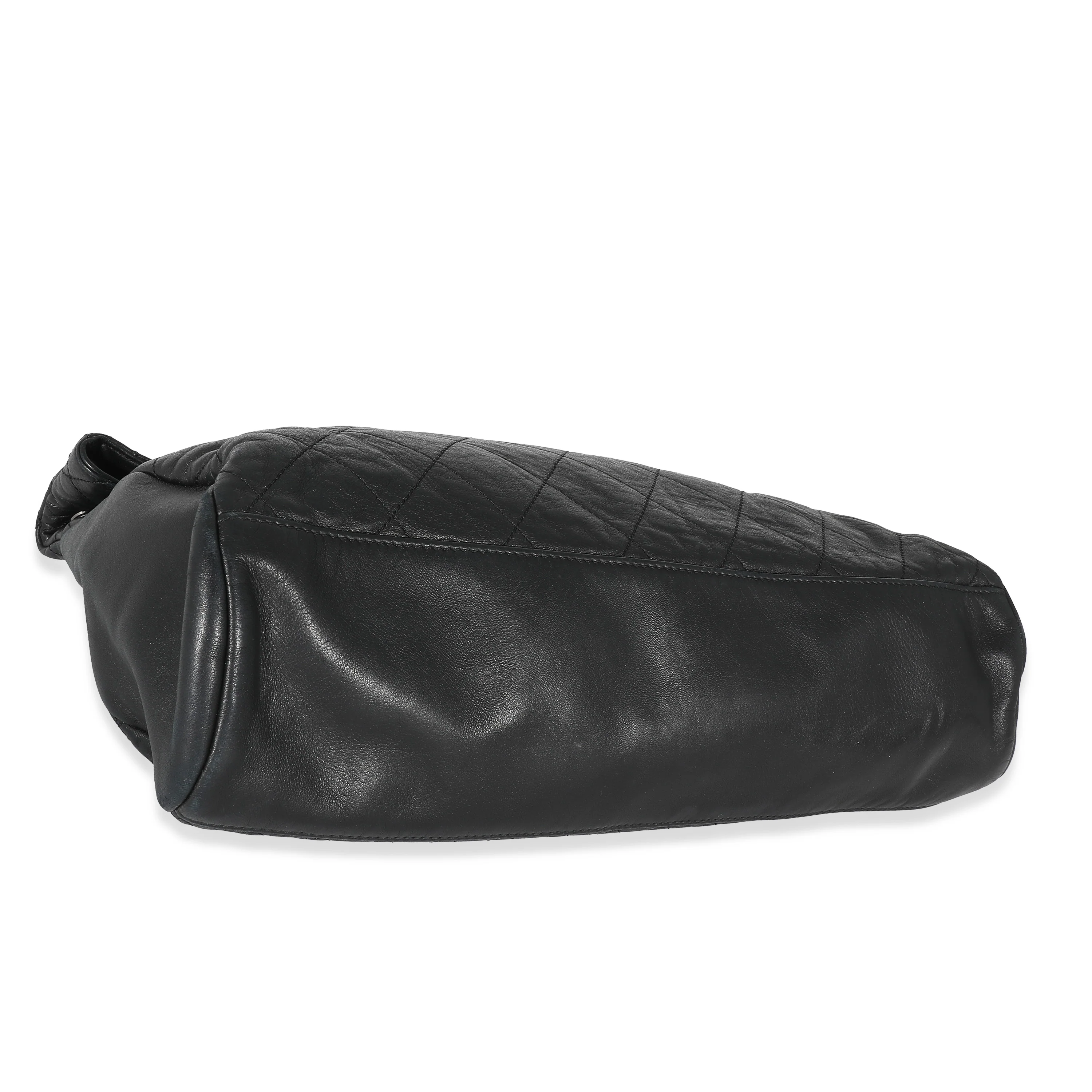 Chanel Black Quilted Leather Bijoux Ring Chain Hobo - Image 6