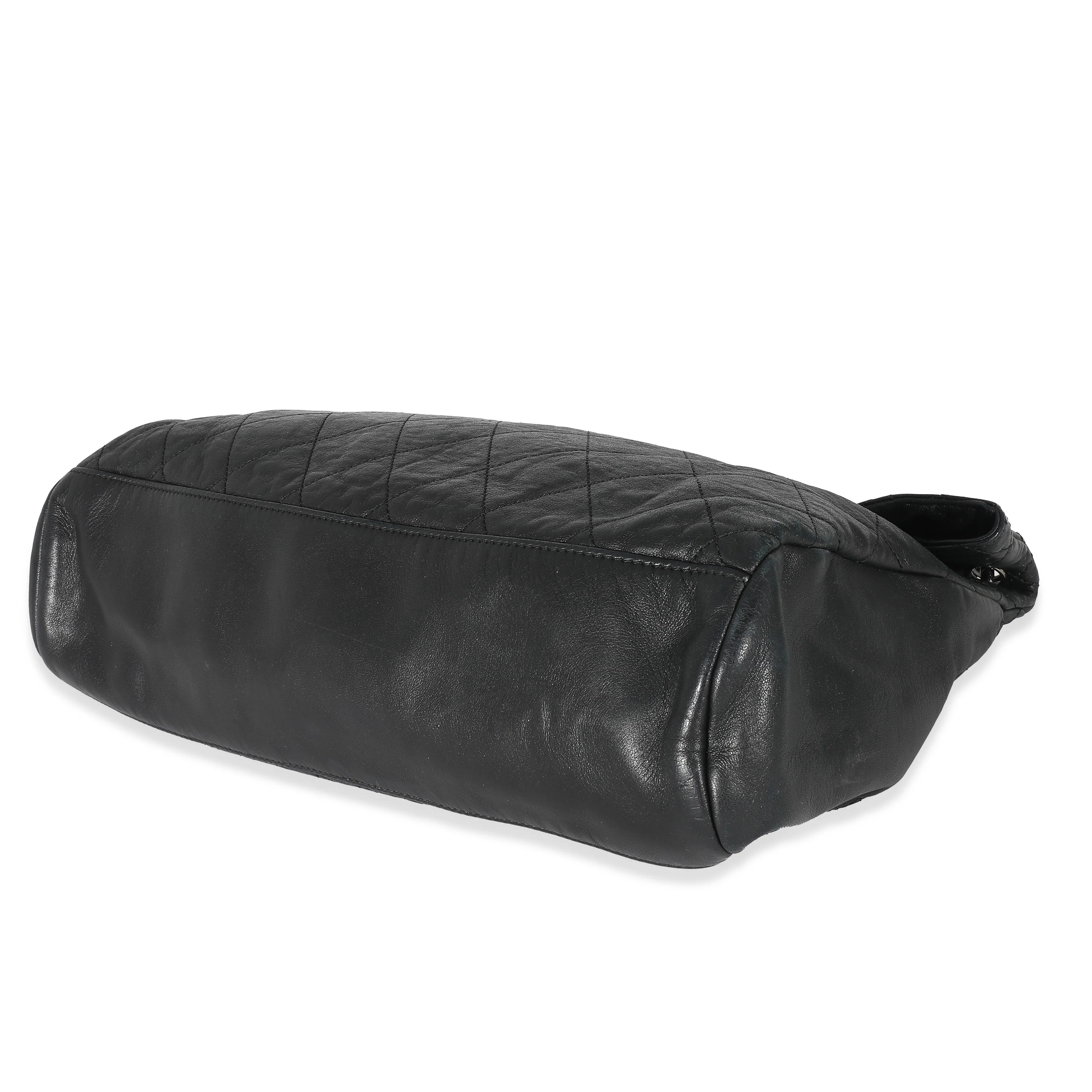 Chanel Black Quilted Leather Bijoux Ring Chain Hobo - Image 7