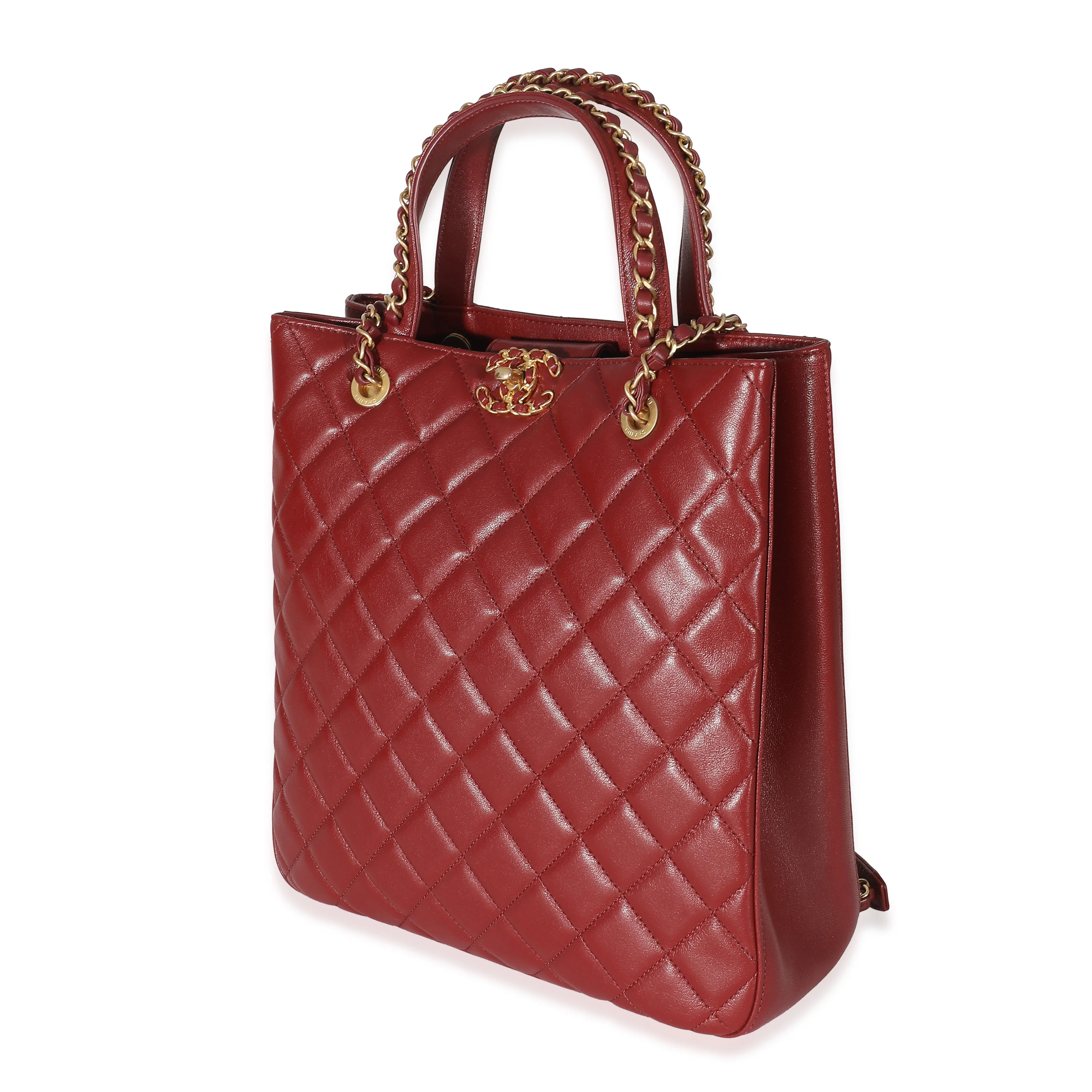 Chanel Burgundy Lambskin Chanel 19 Top Handle Shopper - Image 2