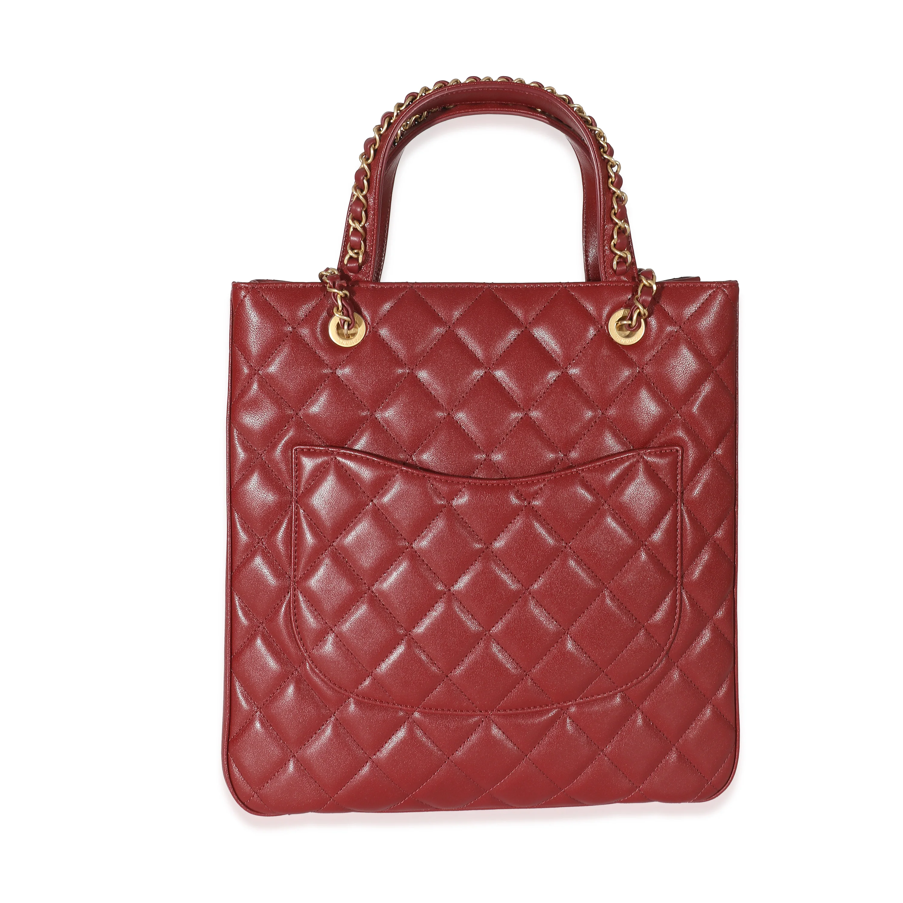 Chanel Burgundy Lambskin Chanel 19 Top Handle Shopper - Image 3