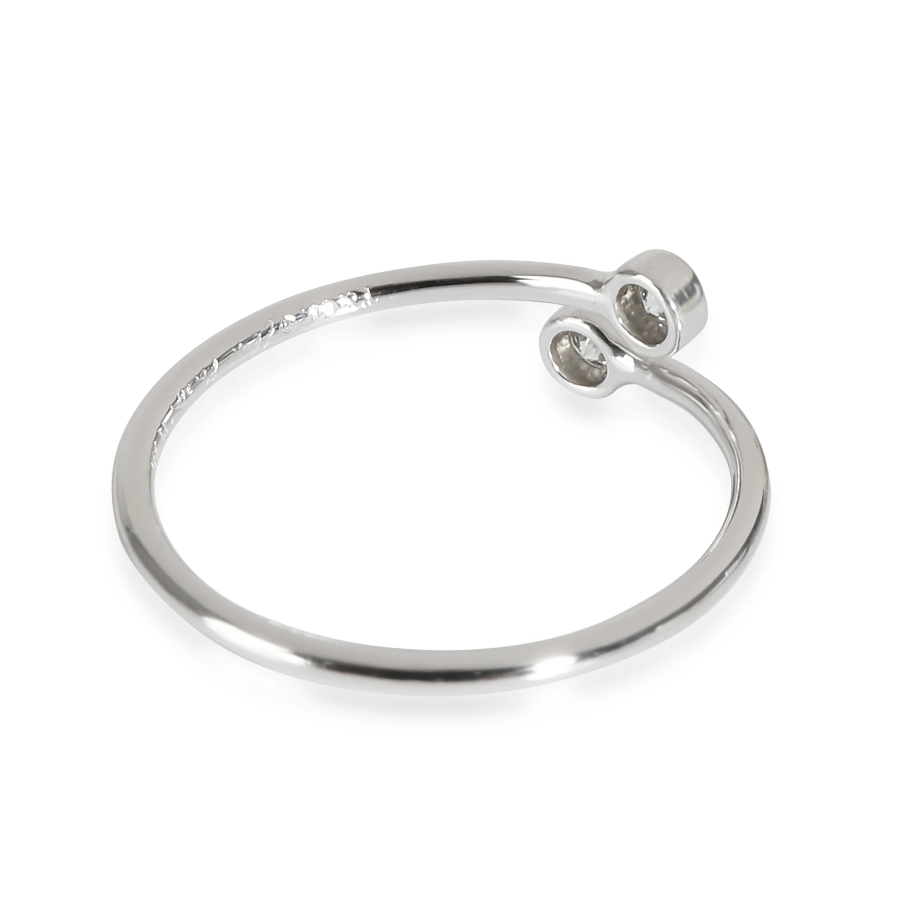 Elsa Peretti Diamond Hoop Ring in Platinum 0.1 CTW - Image 4