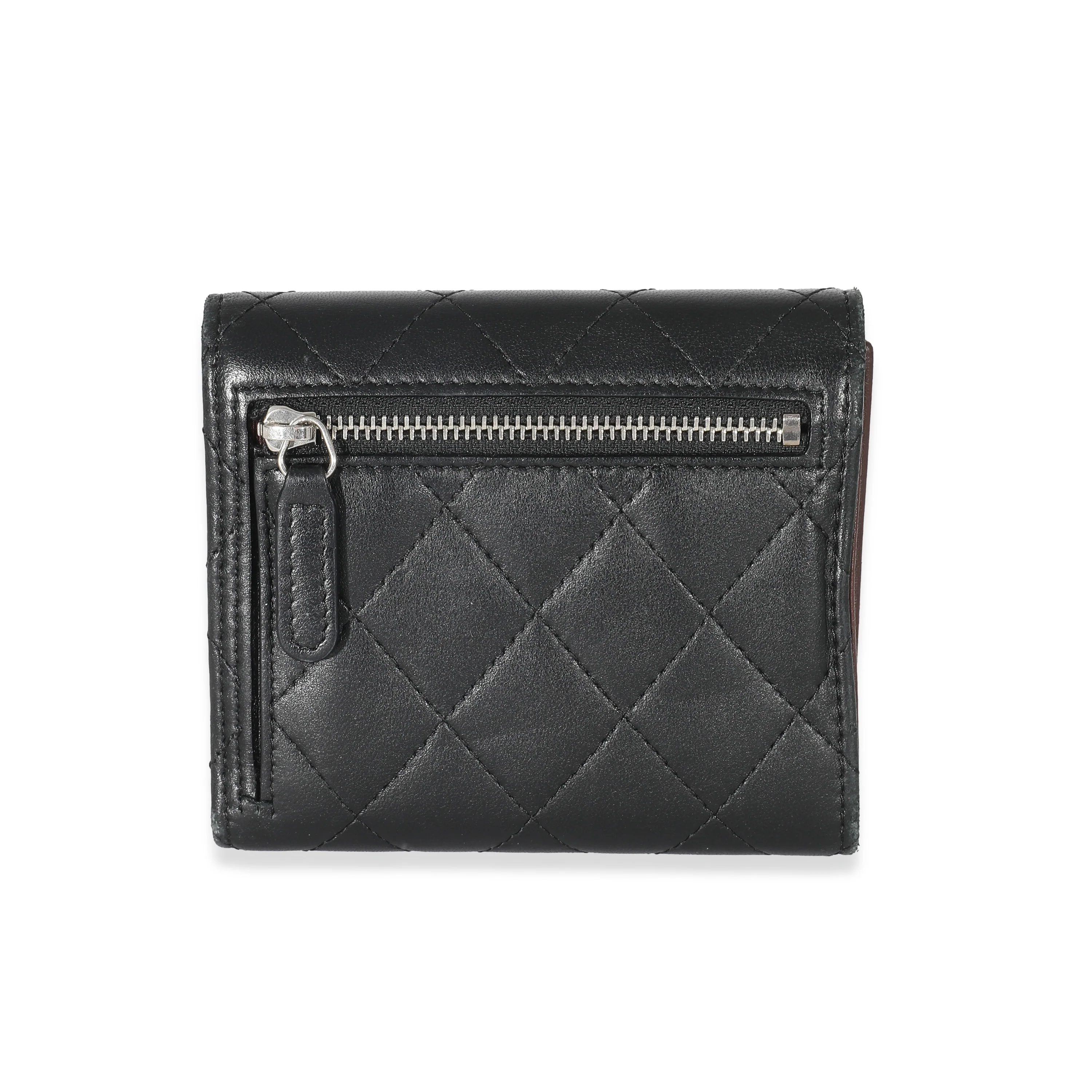 Chanel Black Quilted Lambskin Classic Small Flap Wallet - Image 3