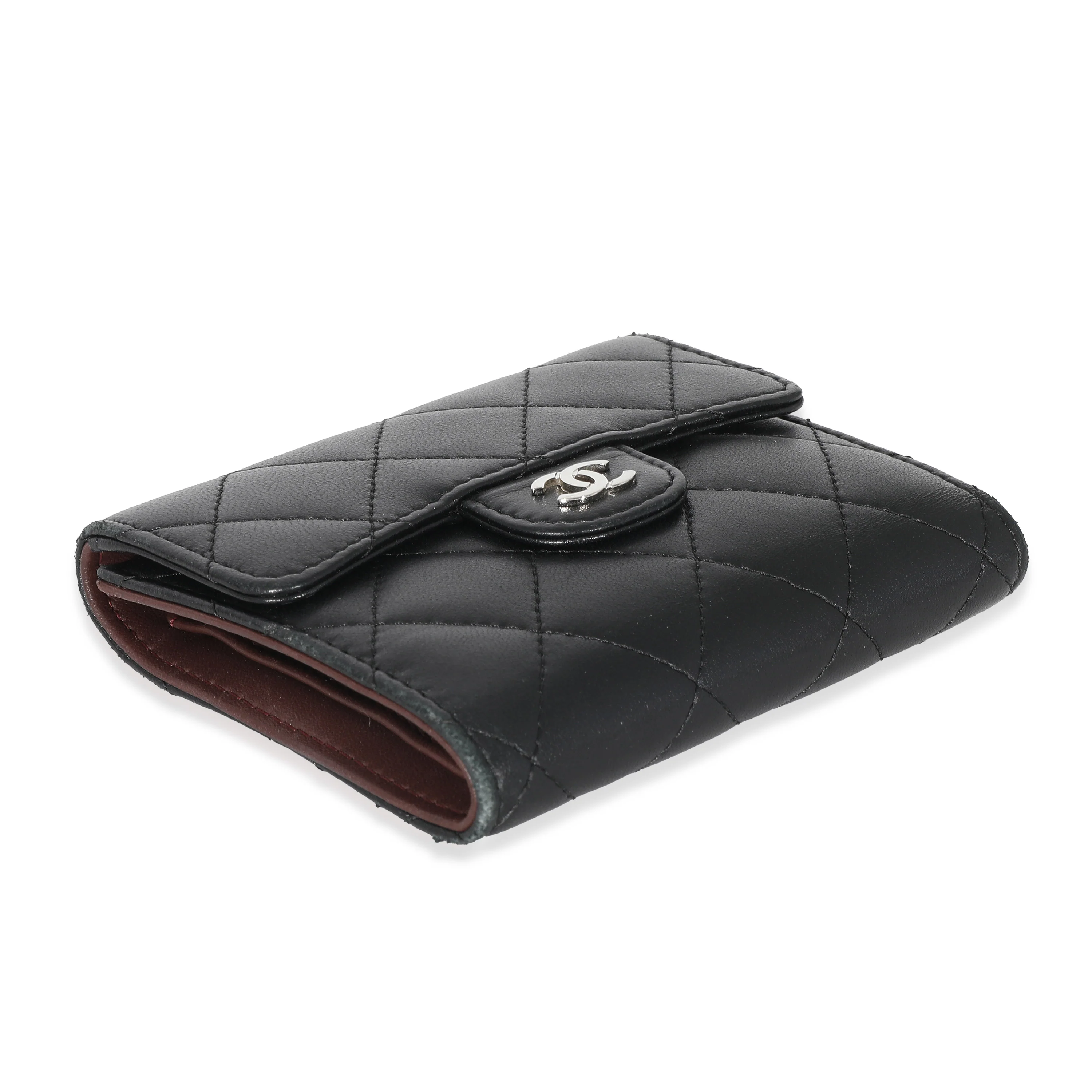 Chanel Black Quilted Lambskin Classic Small Flap Wallet - Image 4