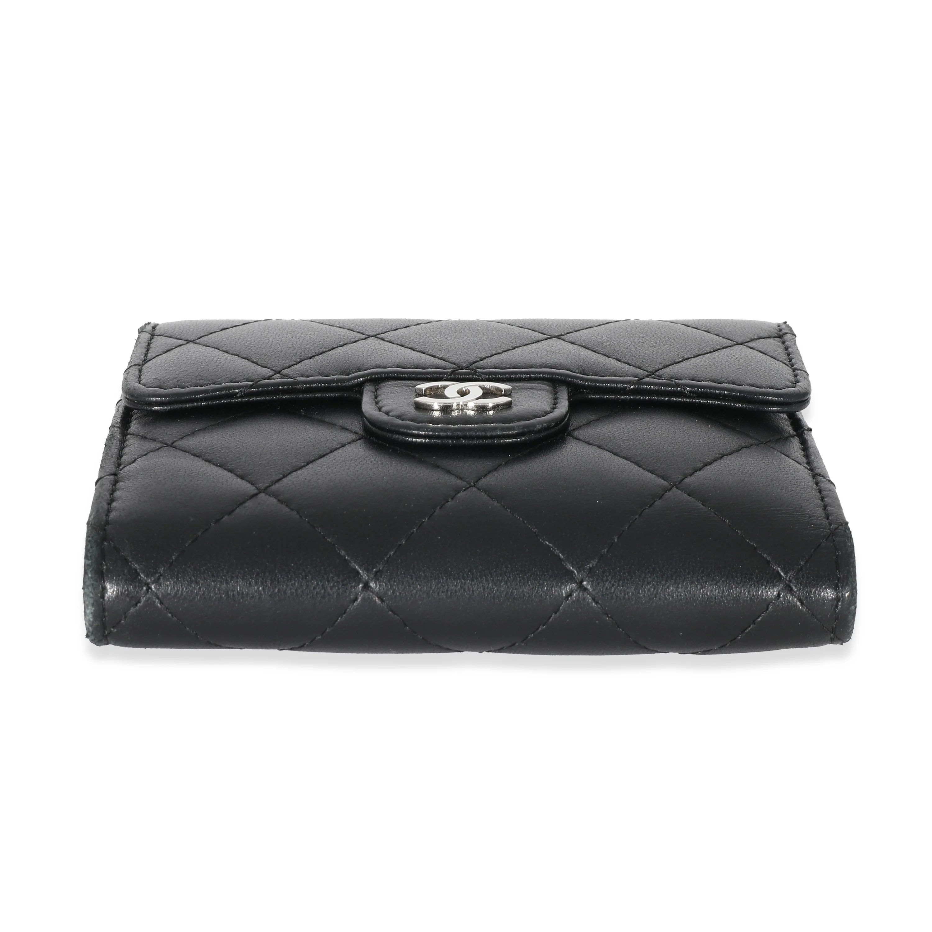 Chanel Black Quilted Lambskin Classic Small Flap Wallet - Image 6