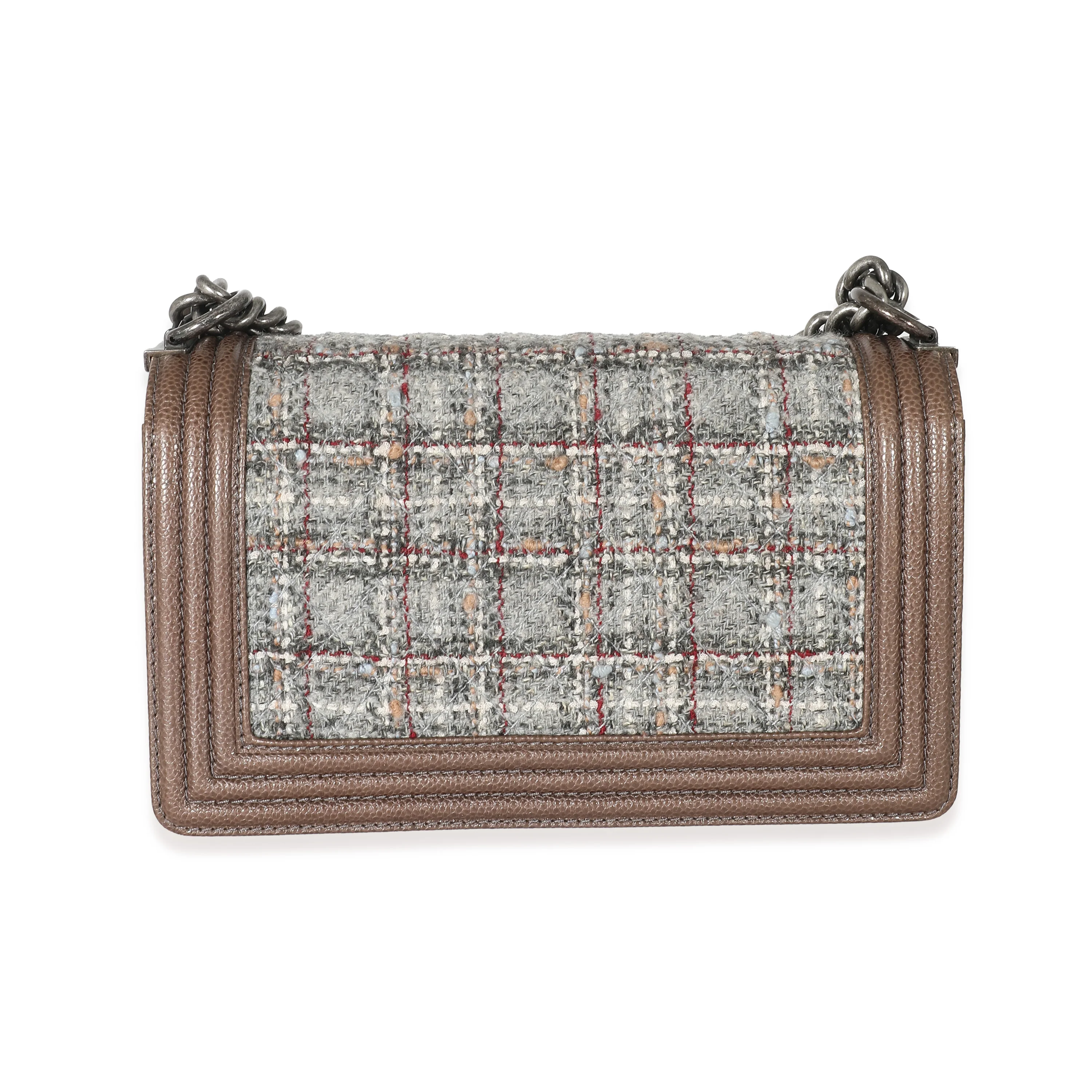Chanel Brown Tweed Caviar Paris Edinburgh Old Medium Boy Bag - Image 3