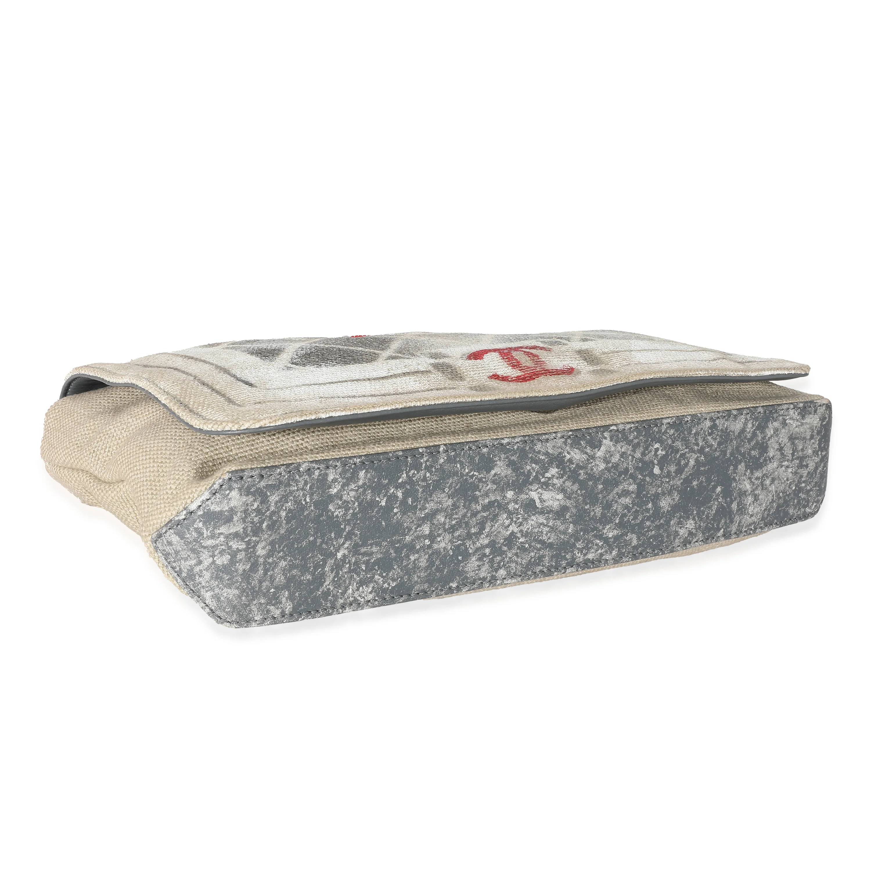 Chanel Beige Canvas Tromp L’Oeil Canvas Graffiti Art School Oh My Boy Bag - Image 4