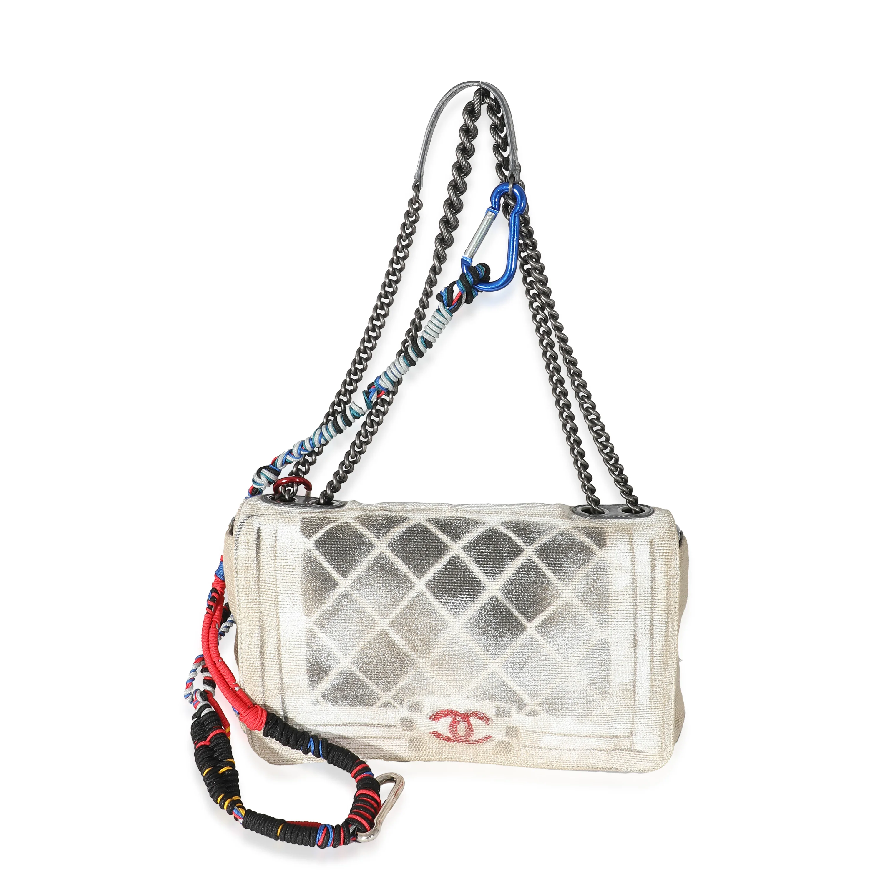 Chanel Beige Canvas Tromp L’Oeil Canvas Graffiti Art School Oh My Boy Bag - Image 5