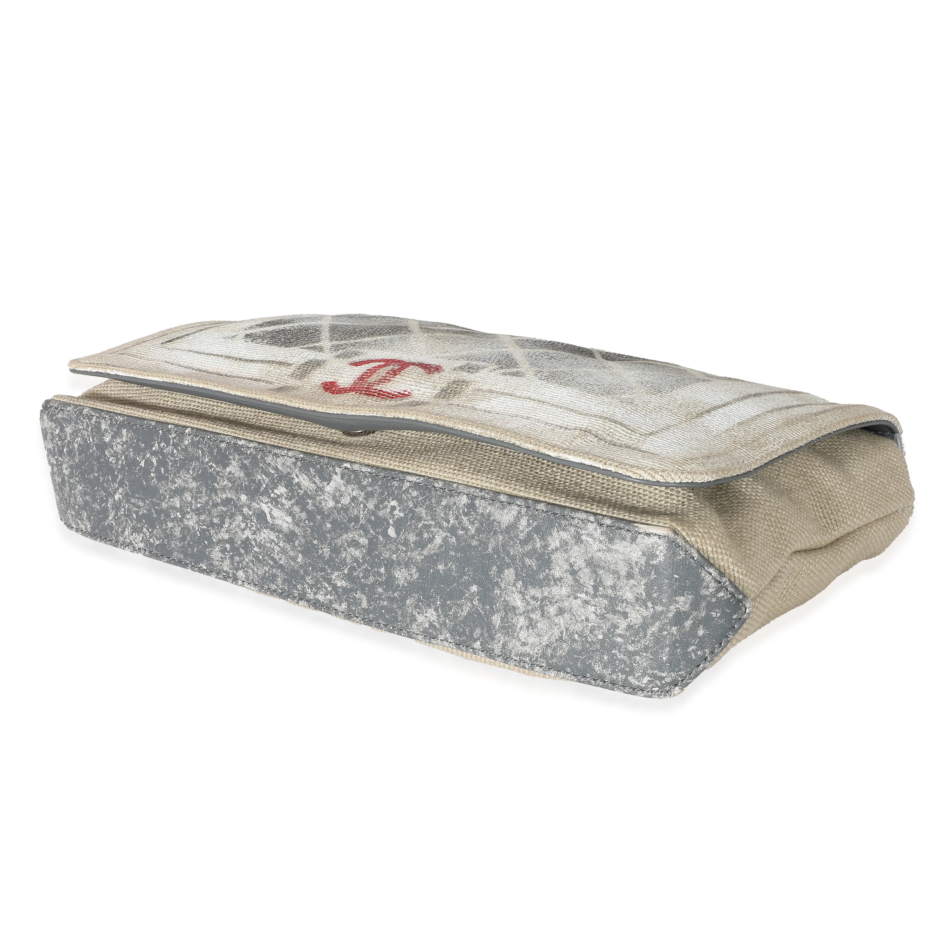 Chanel Beige Canvas Tromp L’Oeil Canvas Graffiti Art School Oh My Boy Bag - Image 6