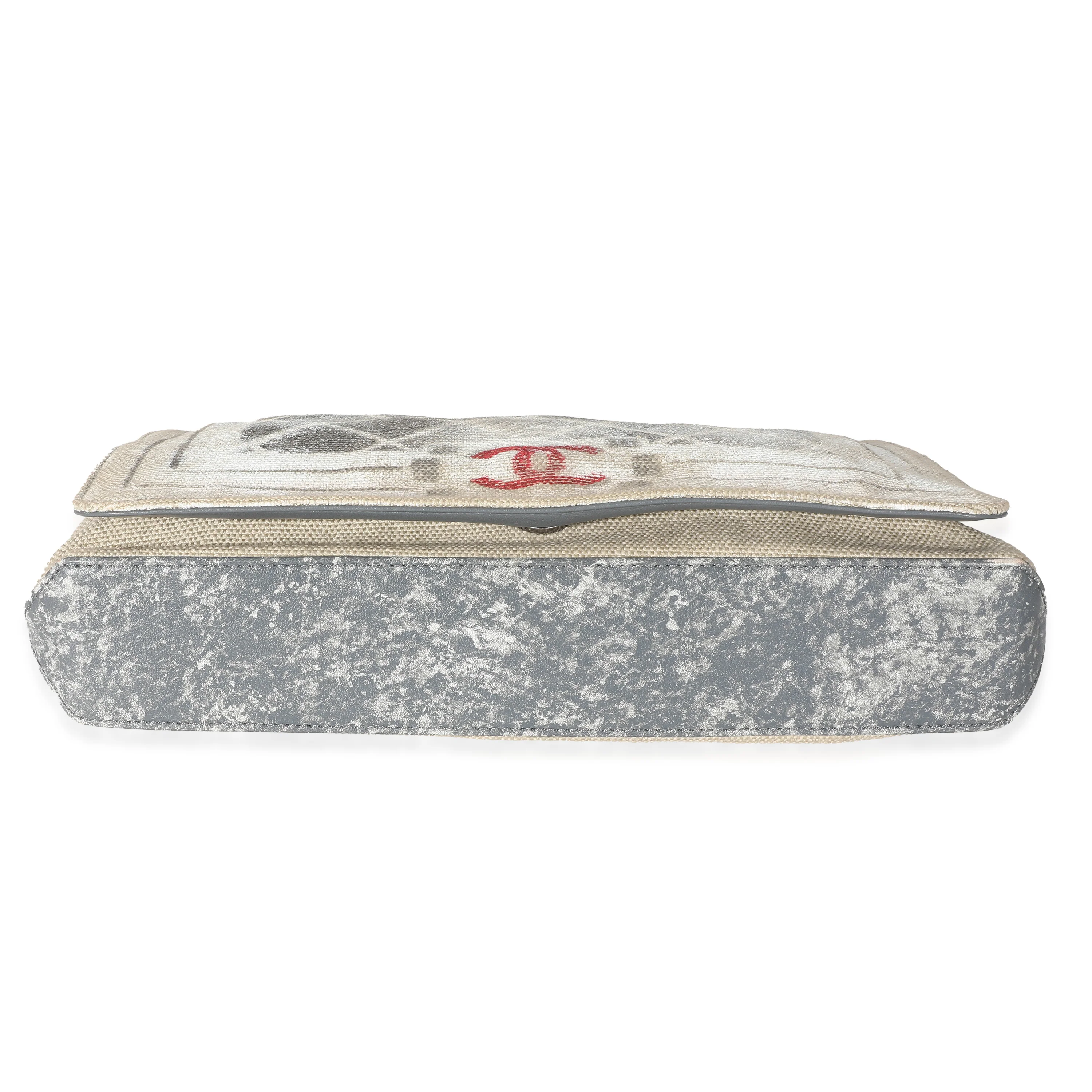 Chanel Beige Canvas Tromp L’Oeil Canvas Graffiti Art School Oh My Boy Bag - Image 7