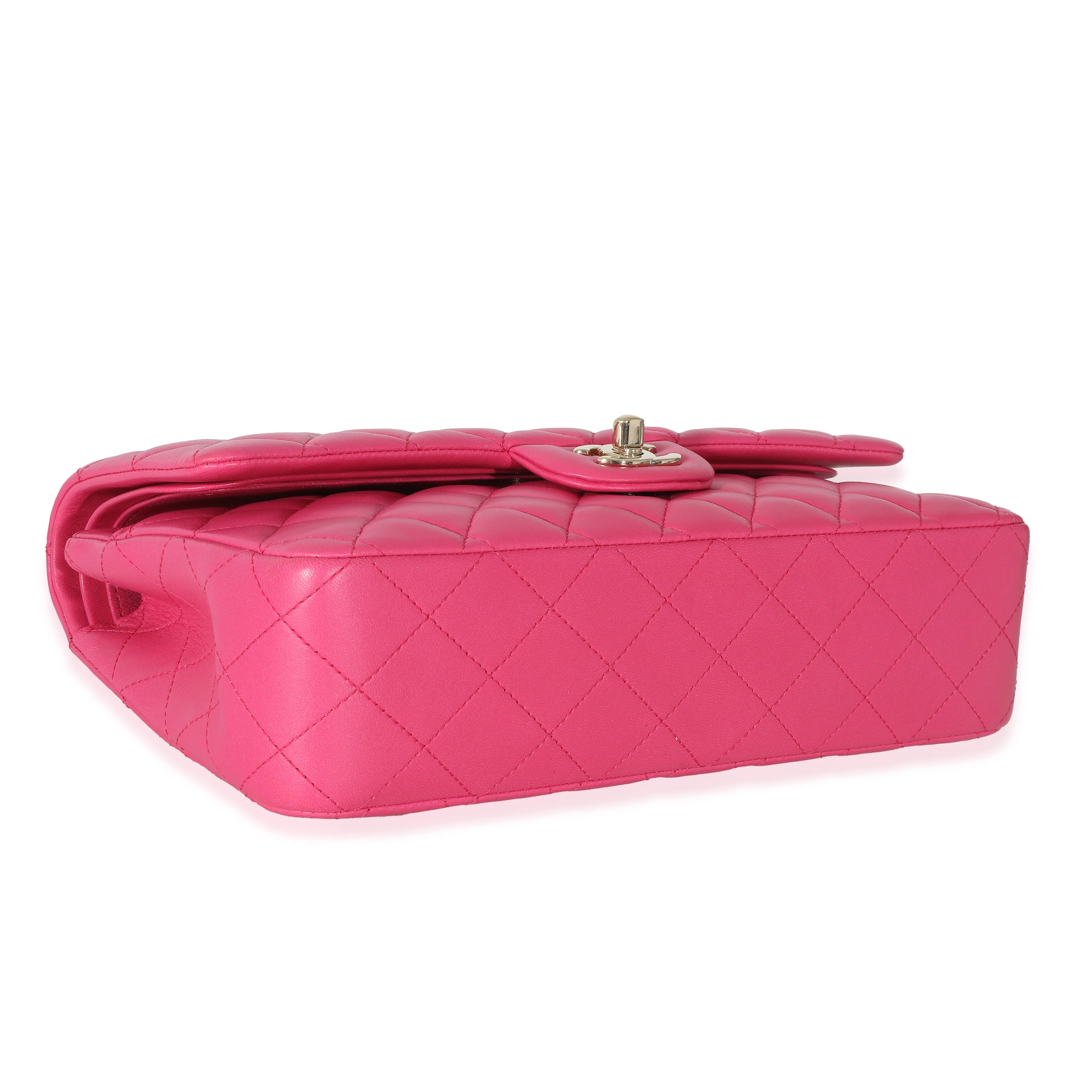 16C Pink Quilted Lambskin Medium Classic Double Flap Bag - Image 5