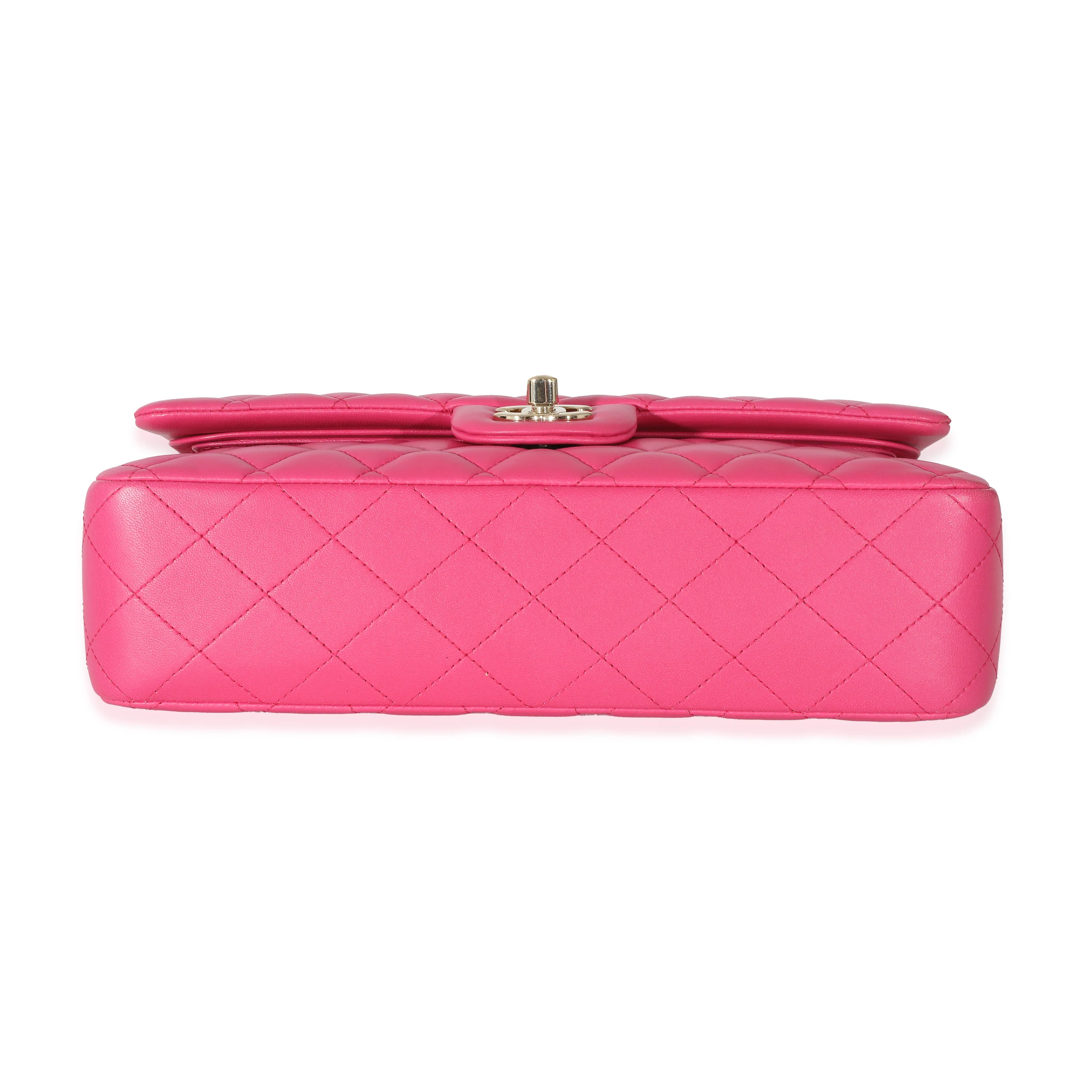 16C Pink Quilted Lambskin Medium Classic Double Flap Bag - Image 7