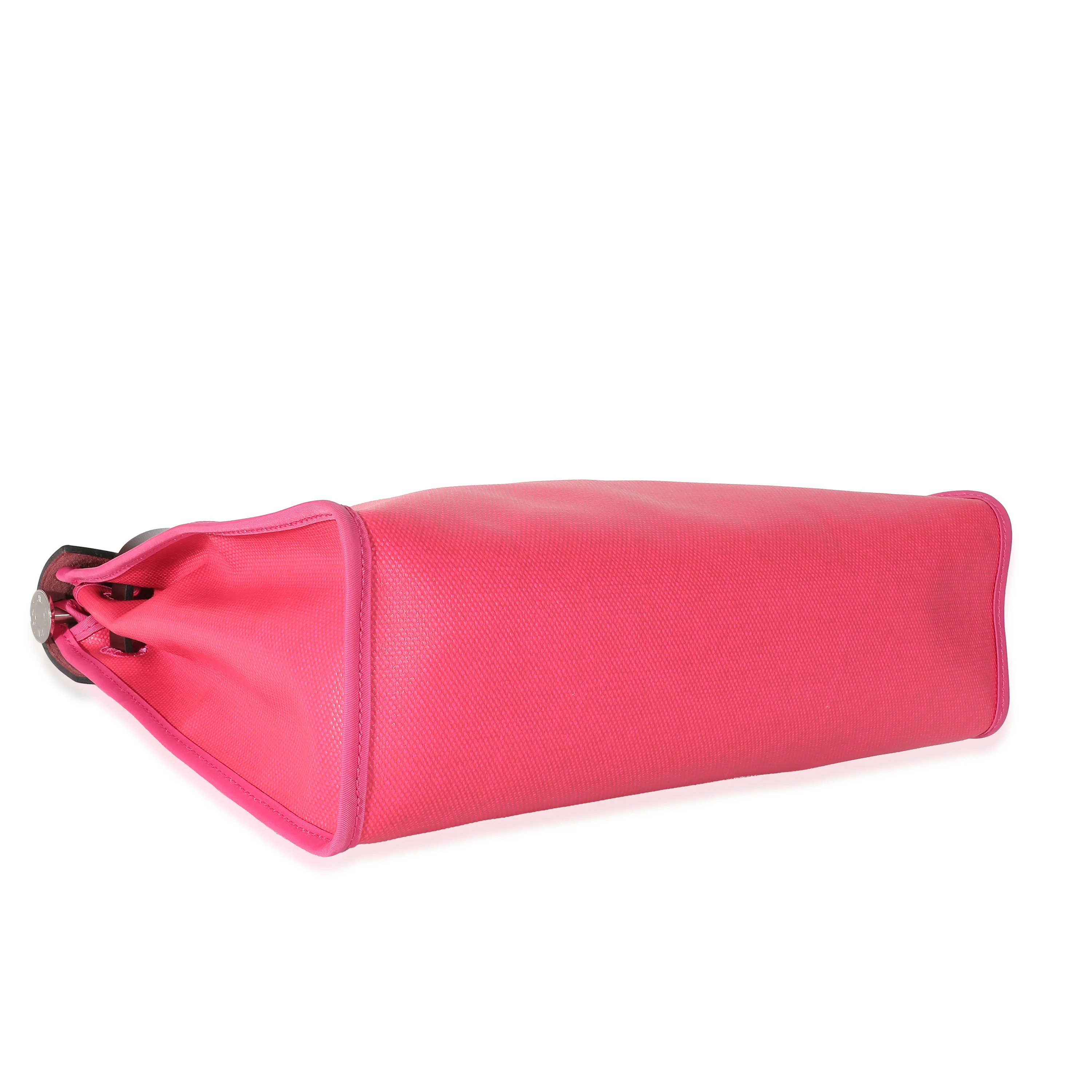 Hermes Rouge Sellier Vache Hunter Rose Shocking Toile H Berline Herbag Zip 31 - Image 6