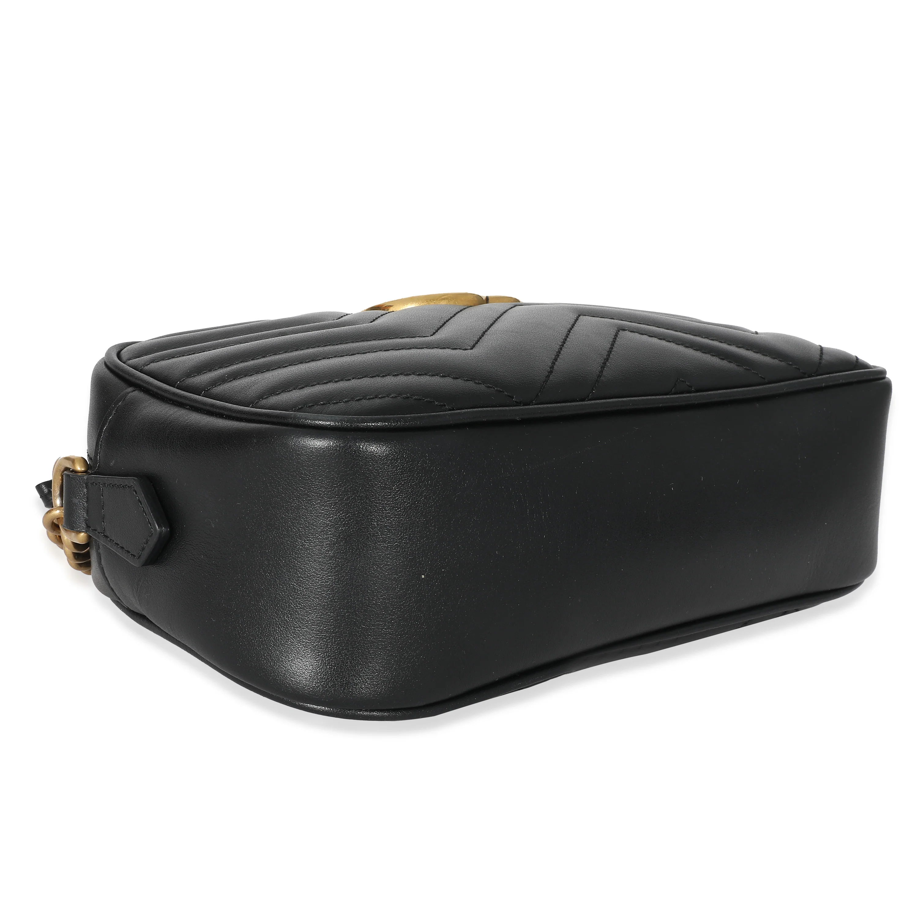 Gucci Black Matelassé Leather Small GG Marmont Camera Bag - Image 5
