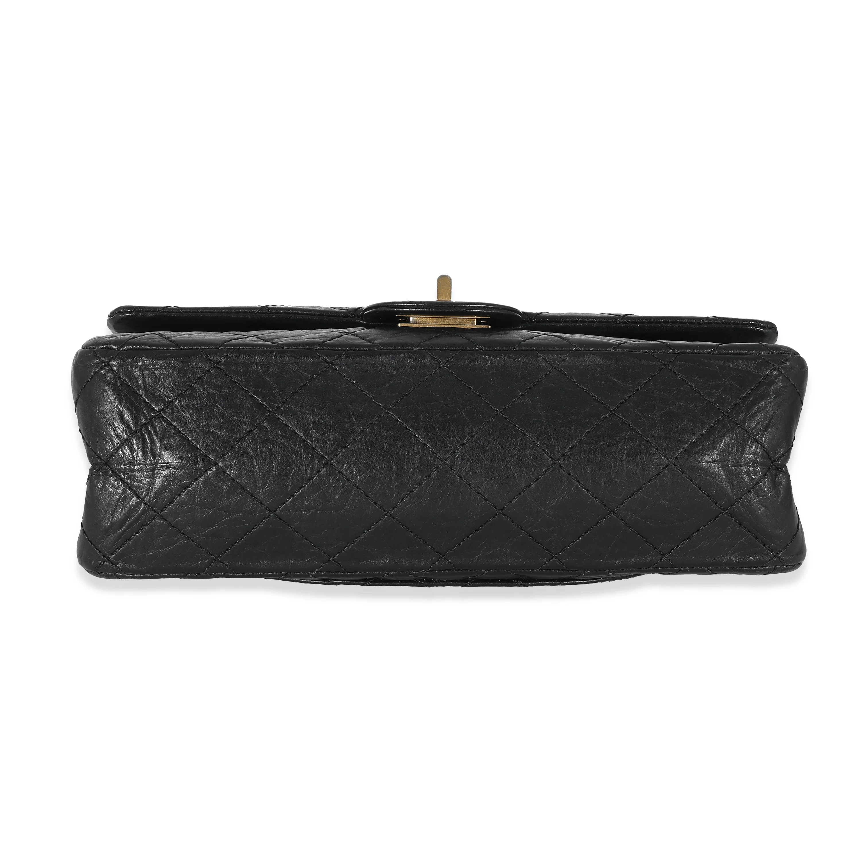 Chanel Black Aged Calfskin Quilted 2.55 Reissue 225 Flap Bag - Image 5