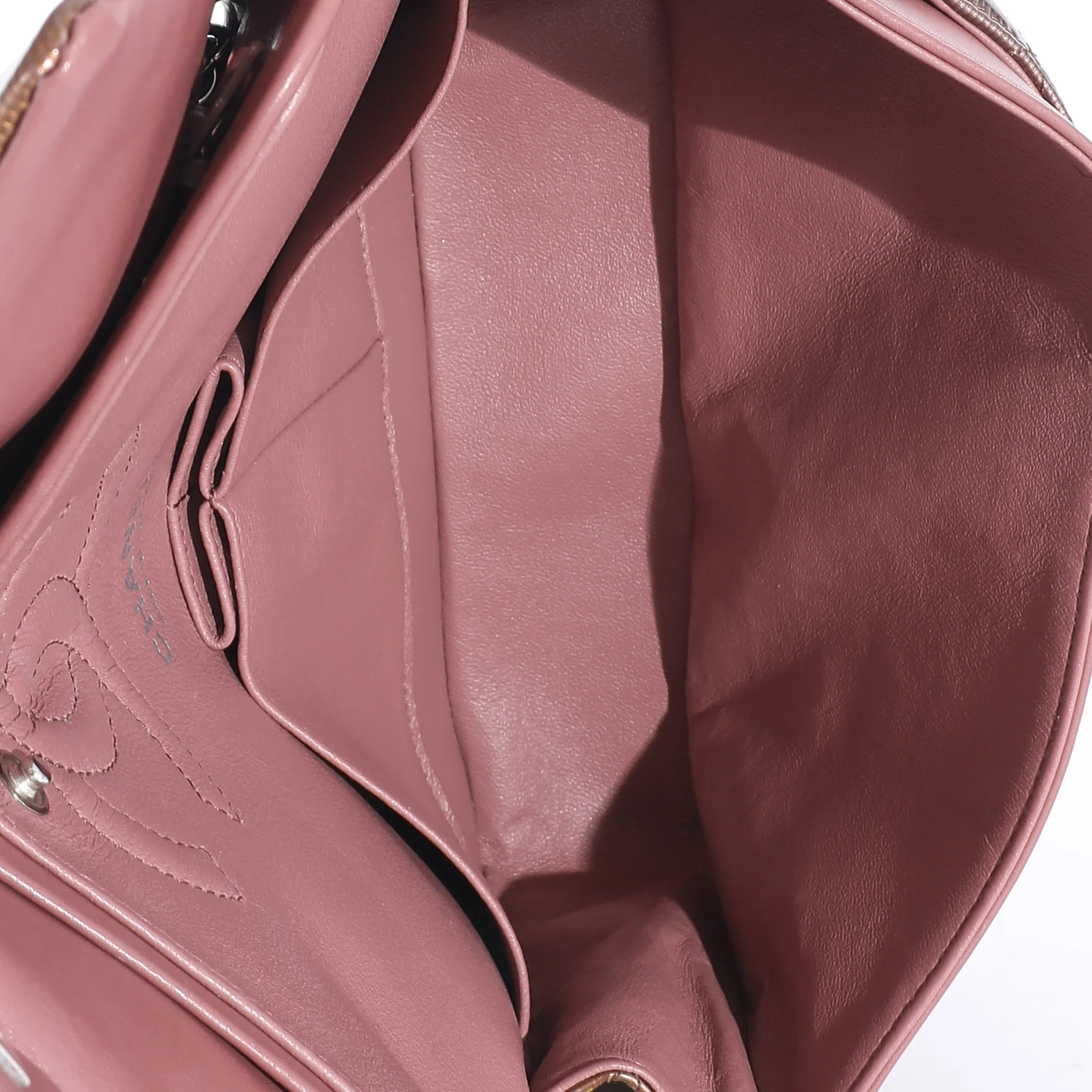 Chanel Bronze Patent Striated Medium Classic Flap Bag - Image 8