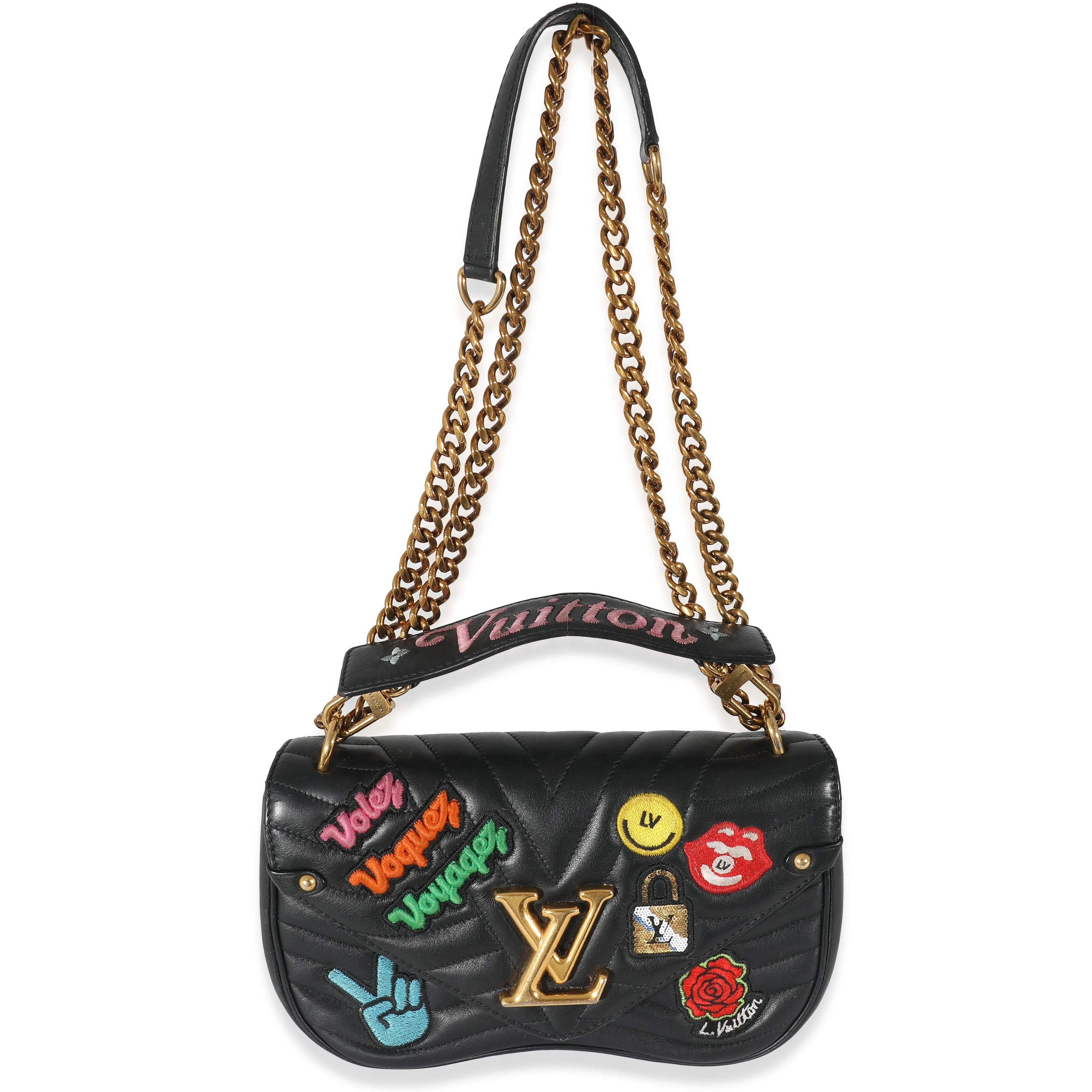 Louis Vuitton Black Calfskin Patches New Wave Chain MM - Image 5