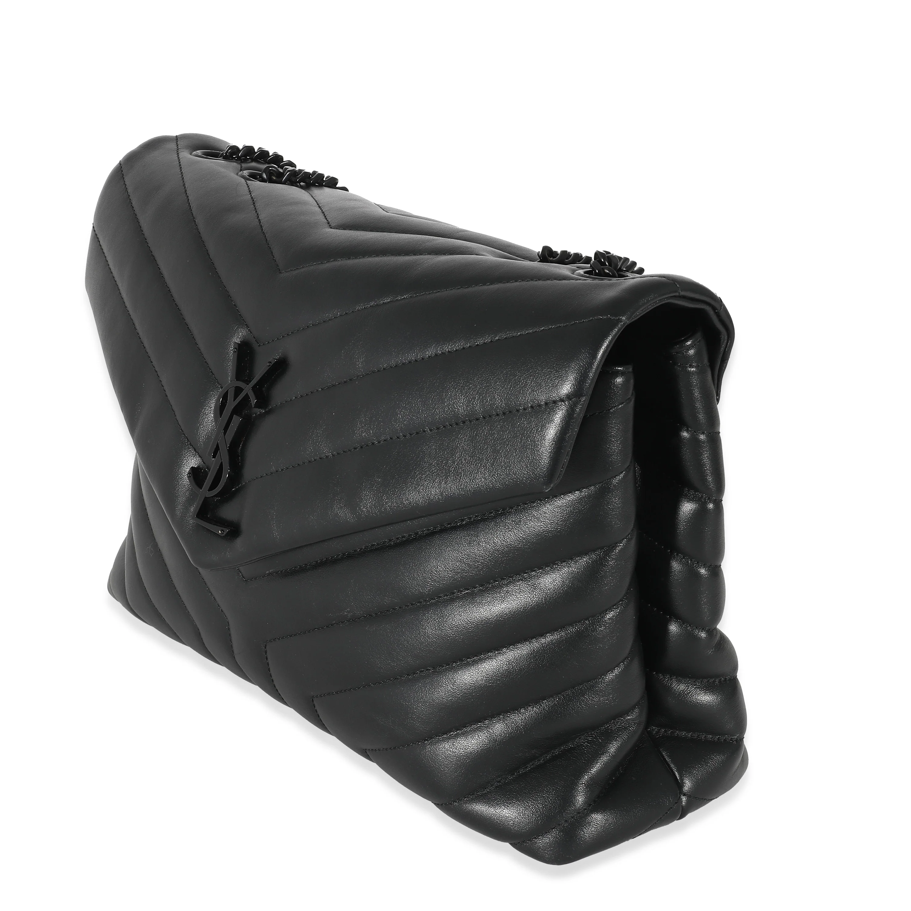 Saint Laurent Black Leather Medium Loulou Bag - Image 2