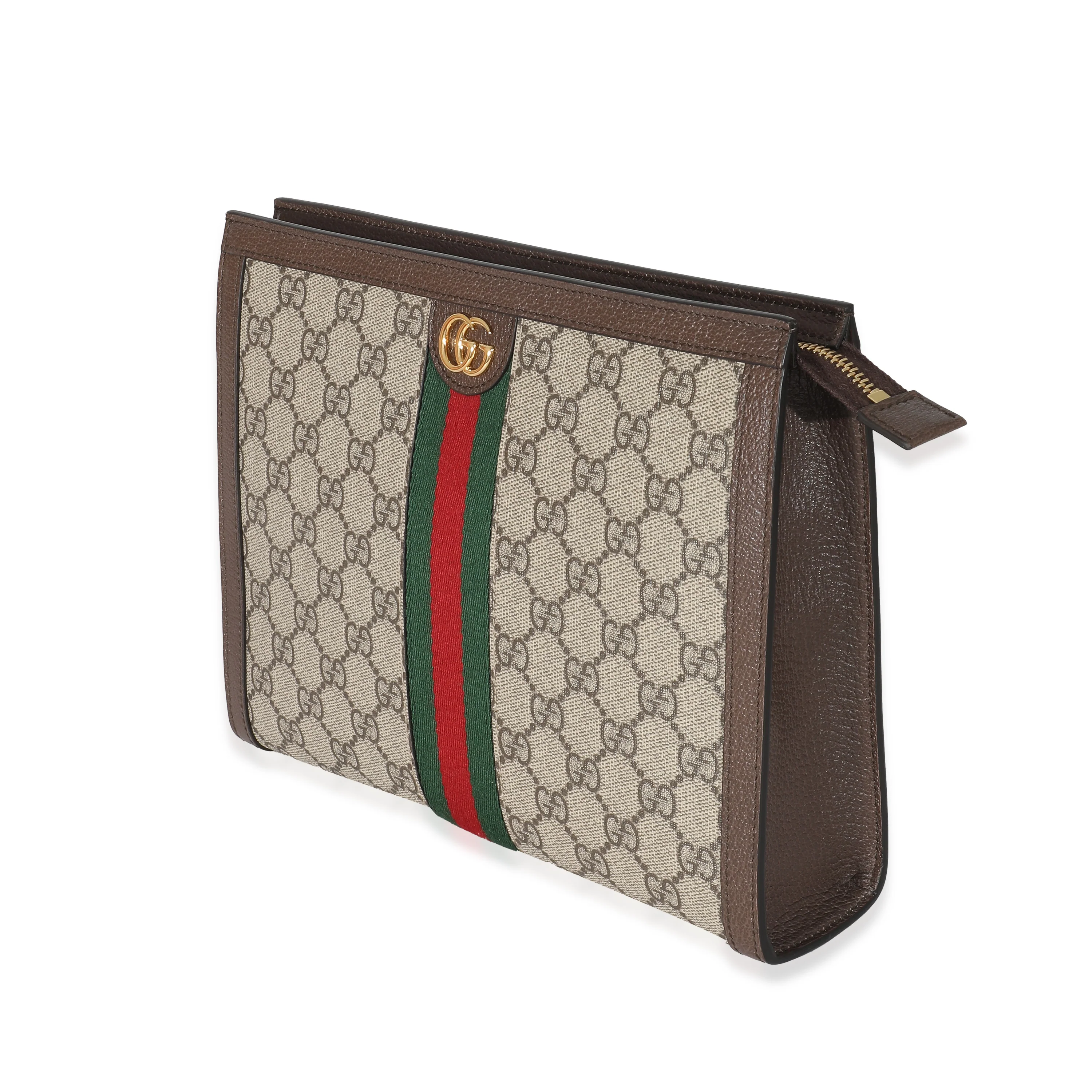 Gucci Beige GG Supreme Web Ophidia Pouch - Image 2