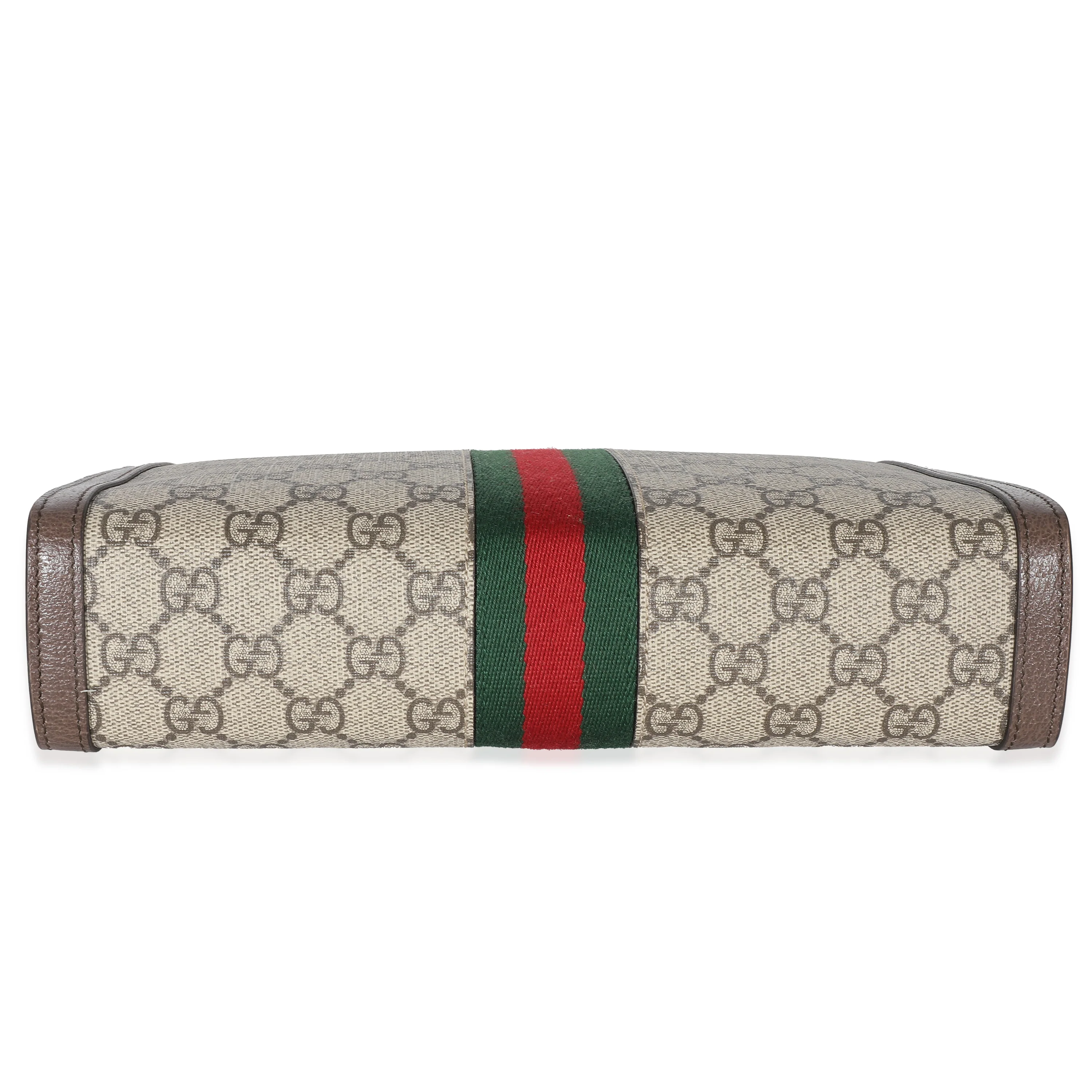 Gucci Beige GG Supreme Web Ophidia Pouch - Image 4