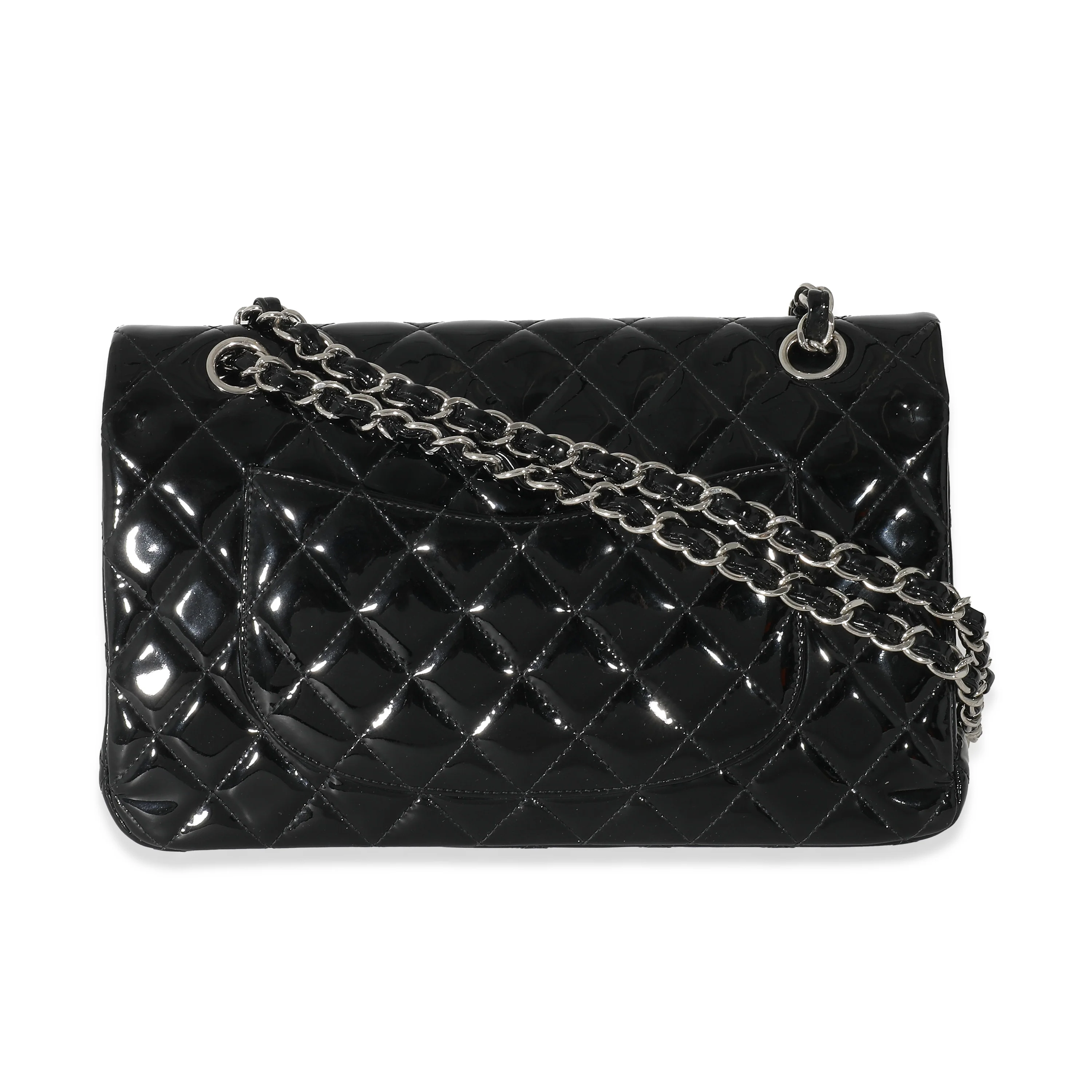 Chanel Black Patent Medium Classic Double Flap Bag - Image 3
