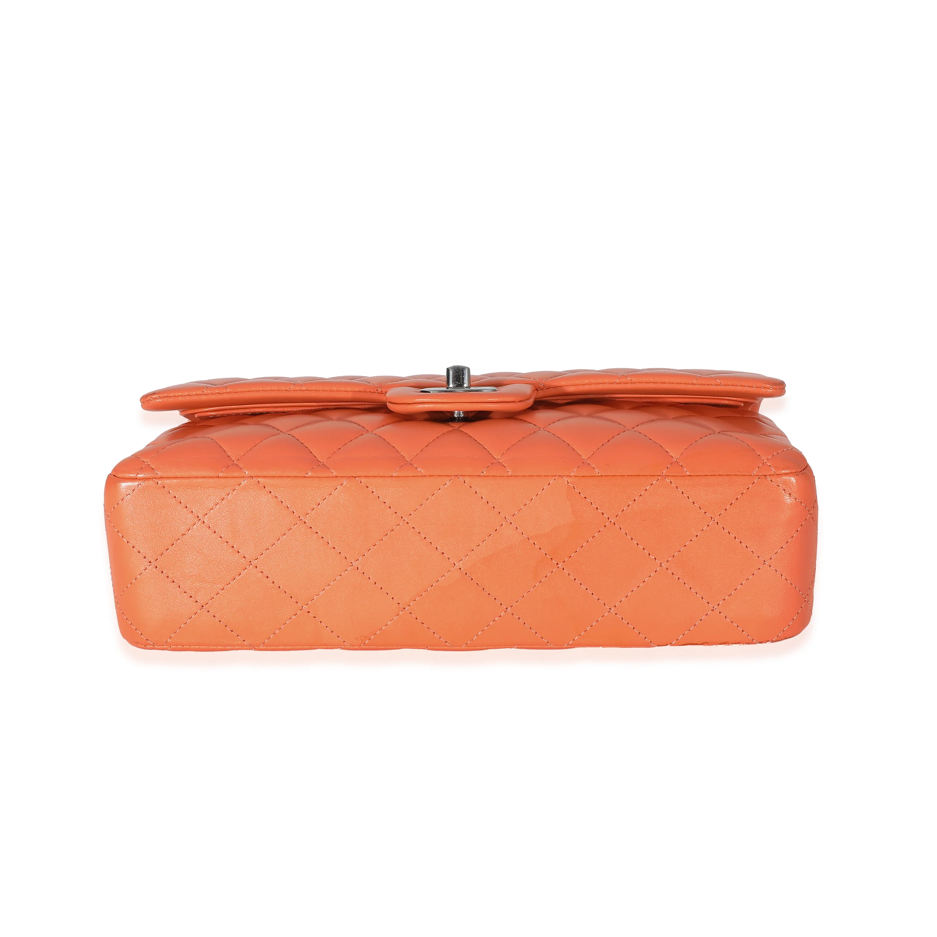 Orange Quilted Lambskin Medium Classic Double Flap Bag - Image 5