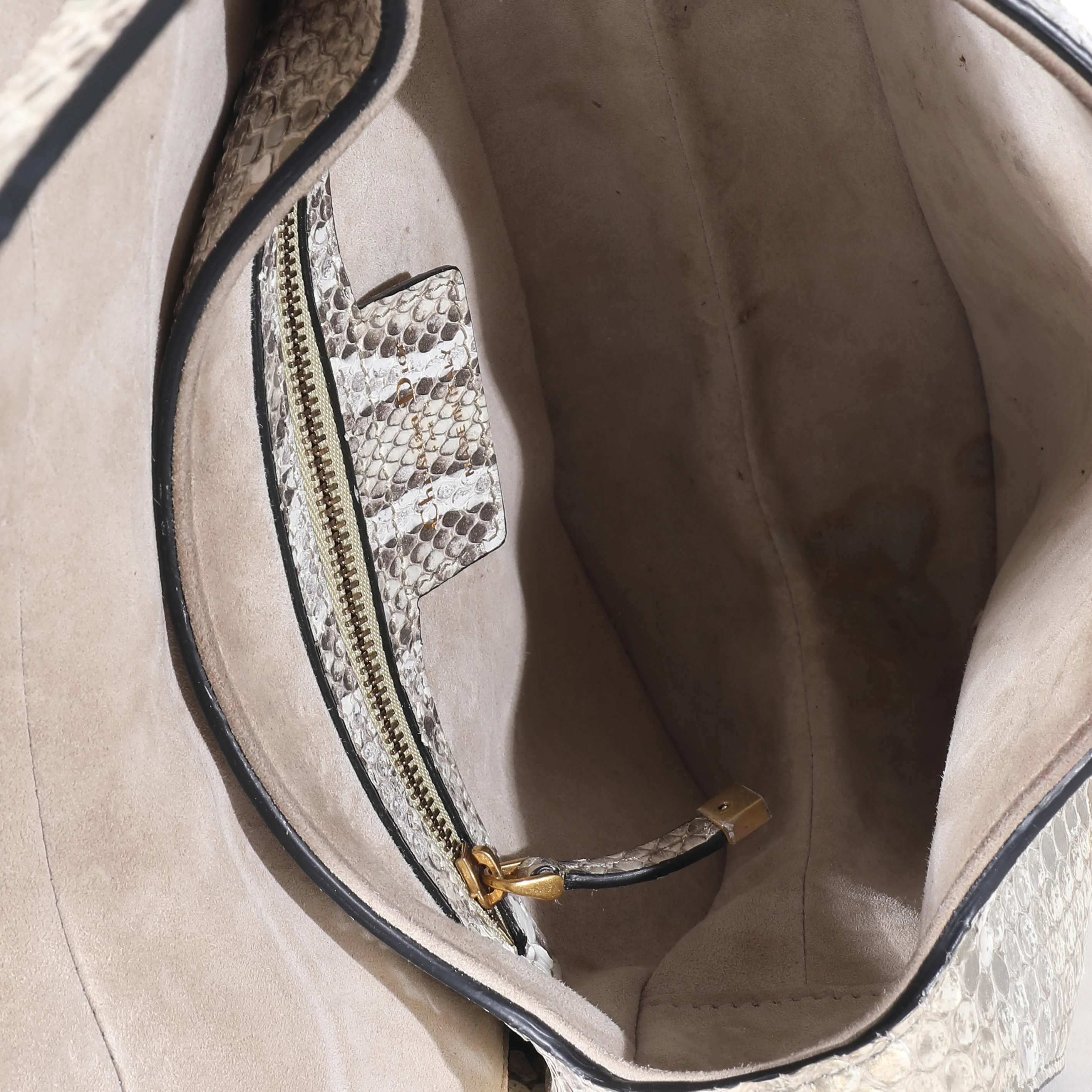 Christian Dior Gold Metallic Python Saddle Bag - Image 7