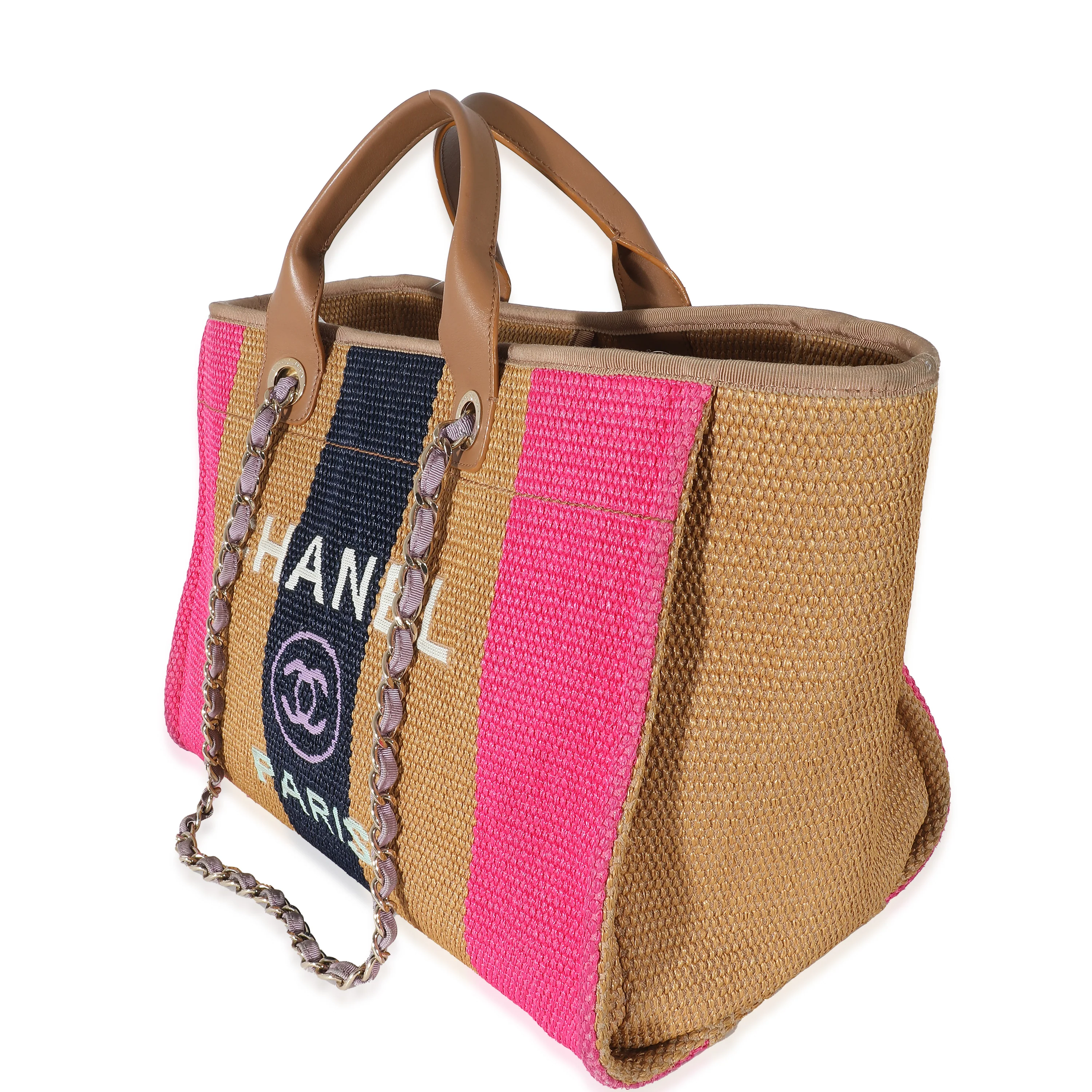 Chanel Multicolor Striped Canvas Large Deauville Tote - Image 2