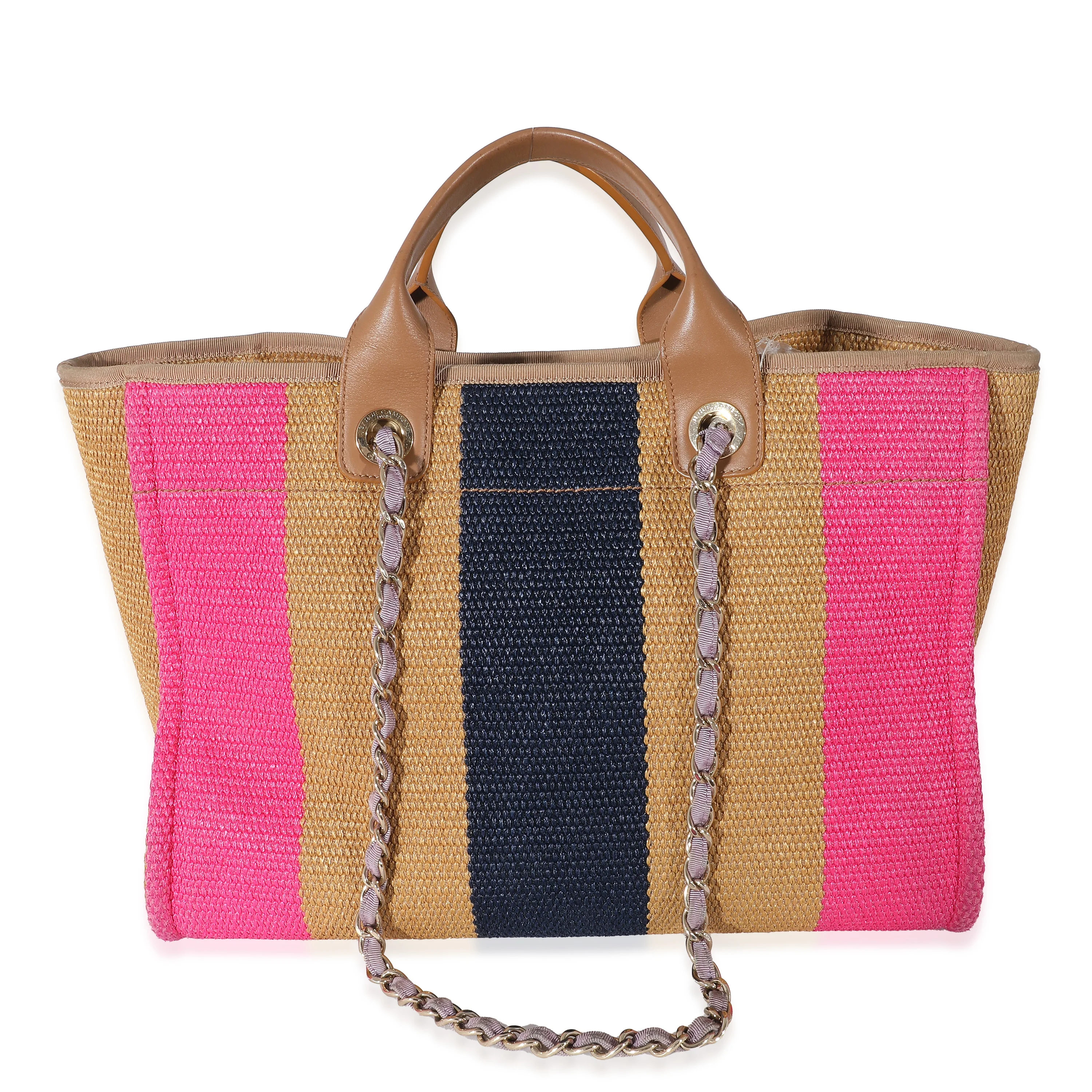 Chanel Multicolor Striped Canvas Large Deauville Tote - Image 3