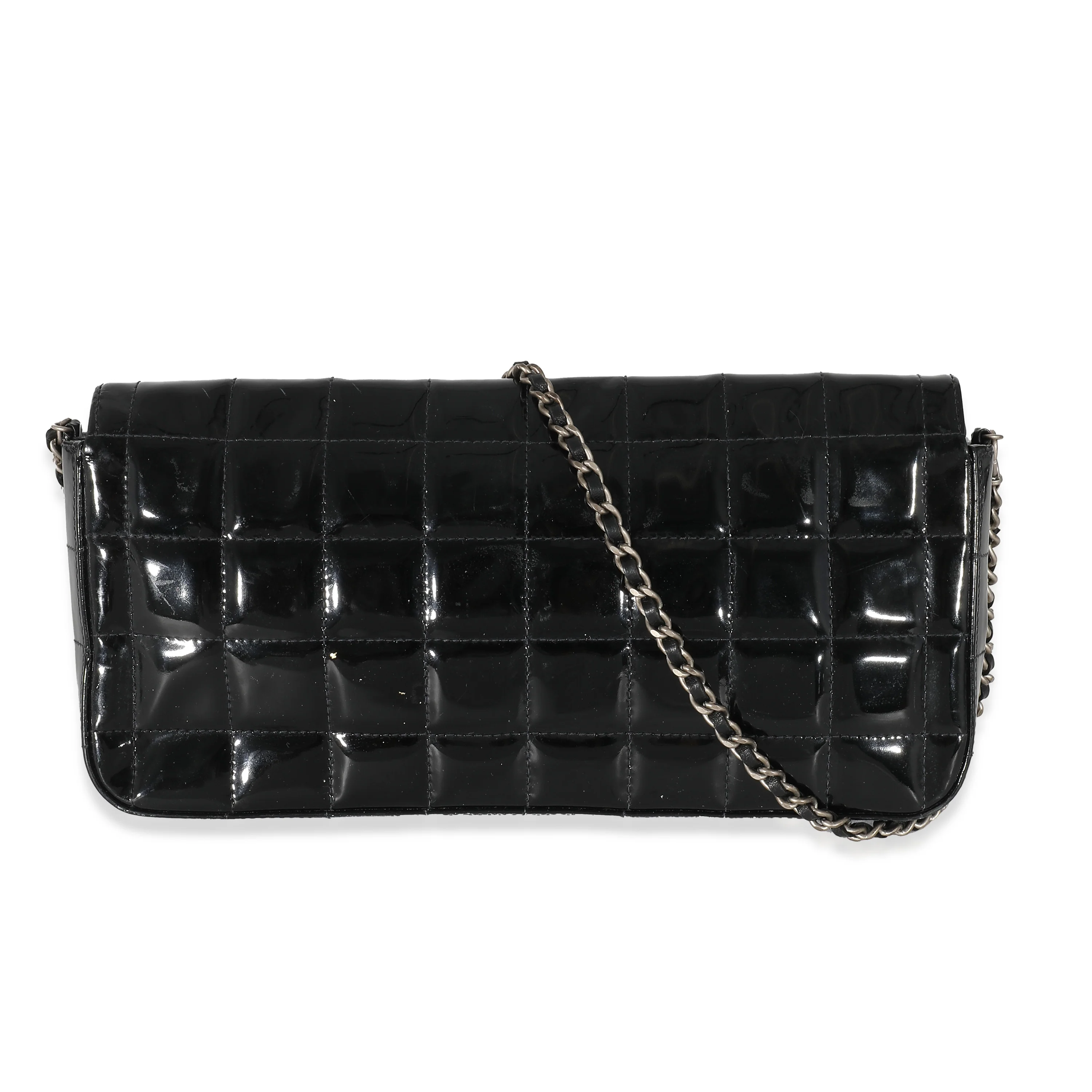 Chanel Black Patent East West Chocolate Bar Flap Bag - Image 3