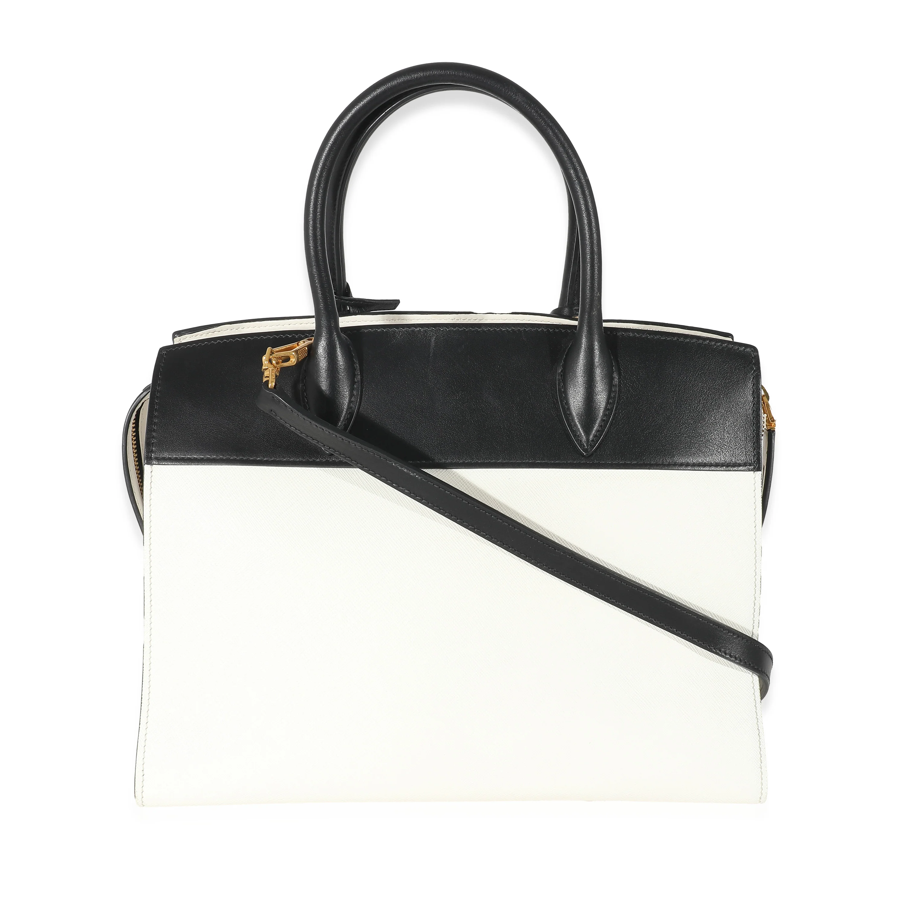 Prada White Saffiano City Calf Esplanade Tote - Image 3