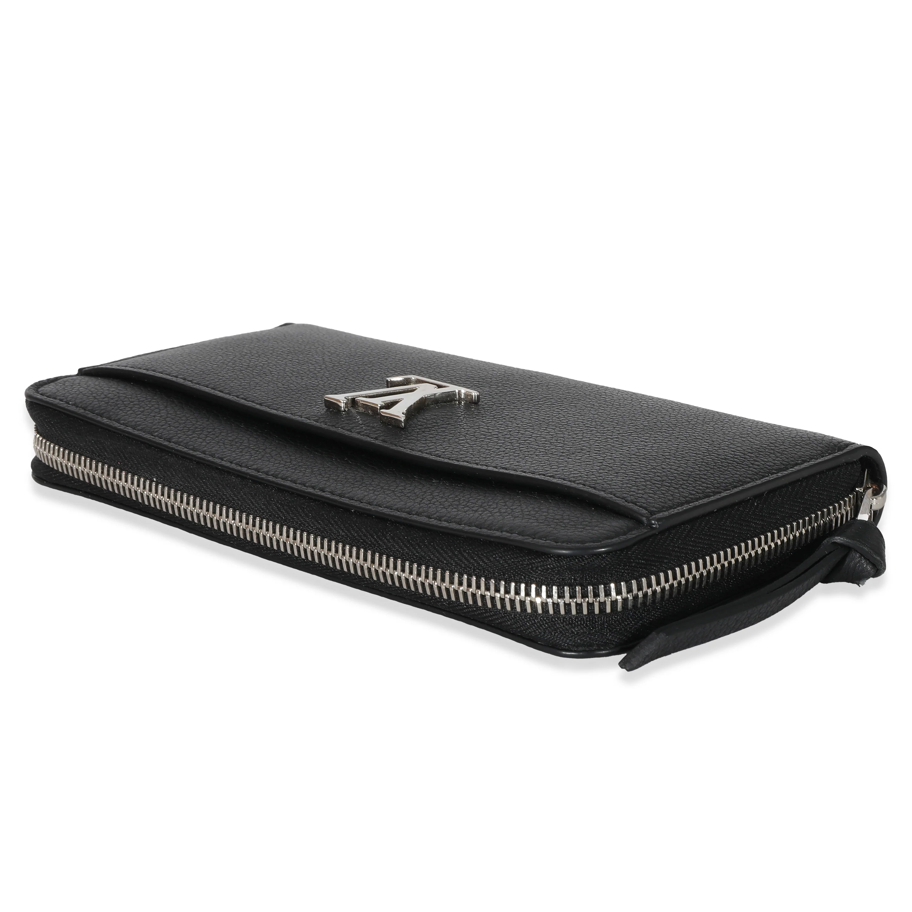 Louis Vuitton Black Supple Calf Leather Lockme Zippy Wallet - Image 7