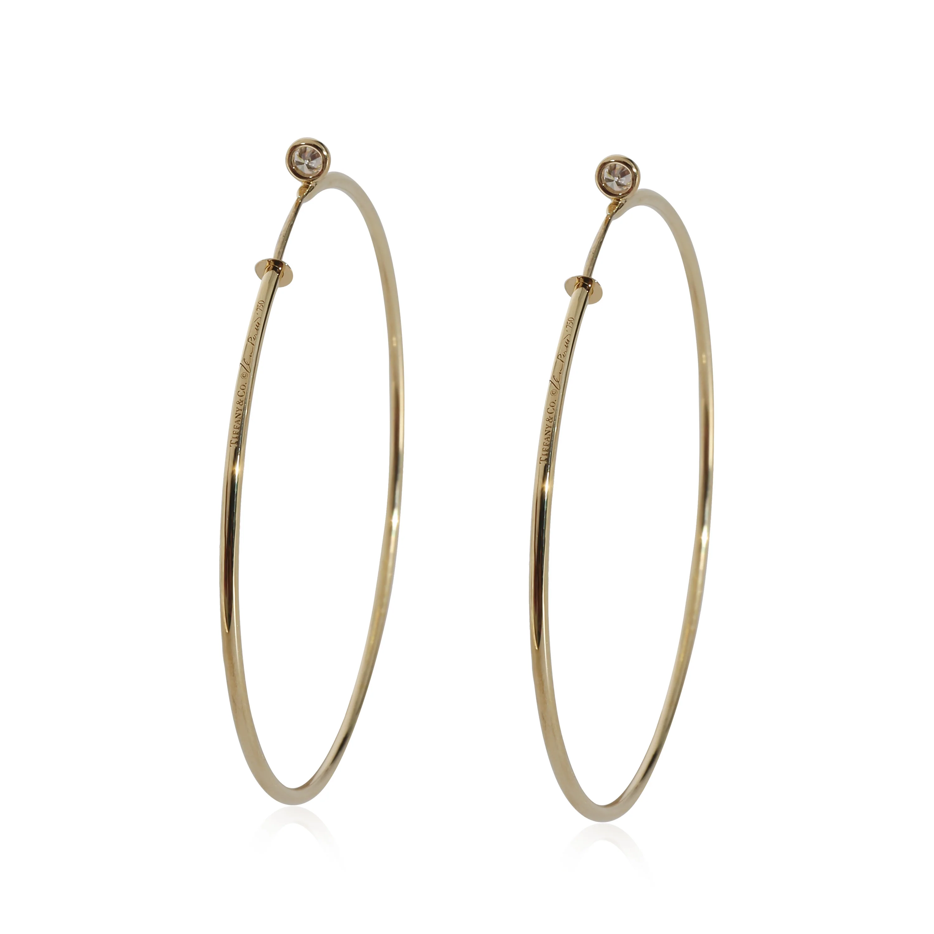 Tiffany & Co. Elsa Peretti Earrings in 18K Yellow Gold 0.1 CTW - Image 3
