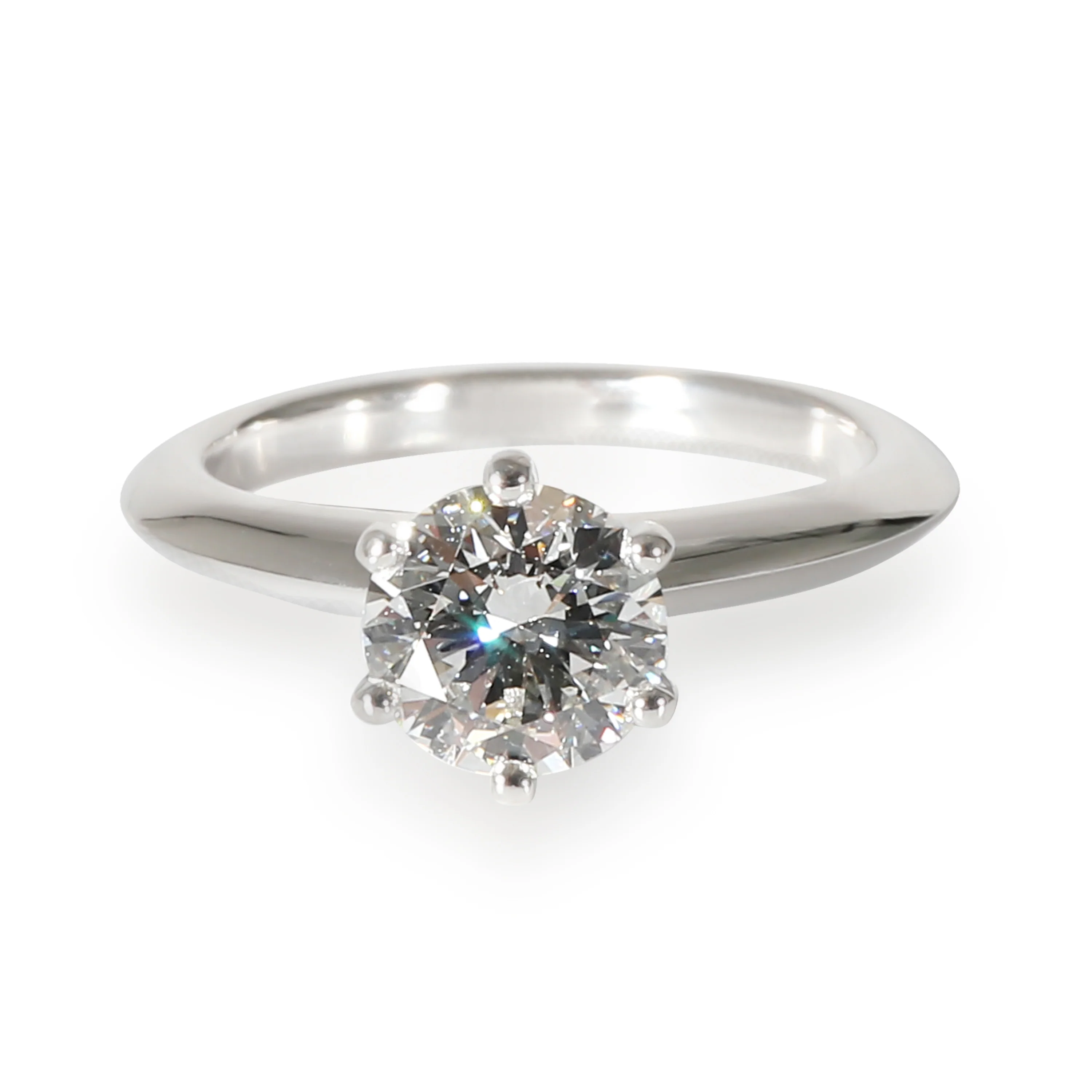 Tiffany & Co. Solitaire Diamond Engagement Ring in Platinum F VVS2 1.01 CTW