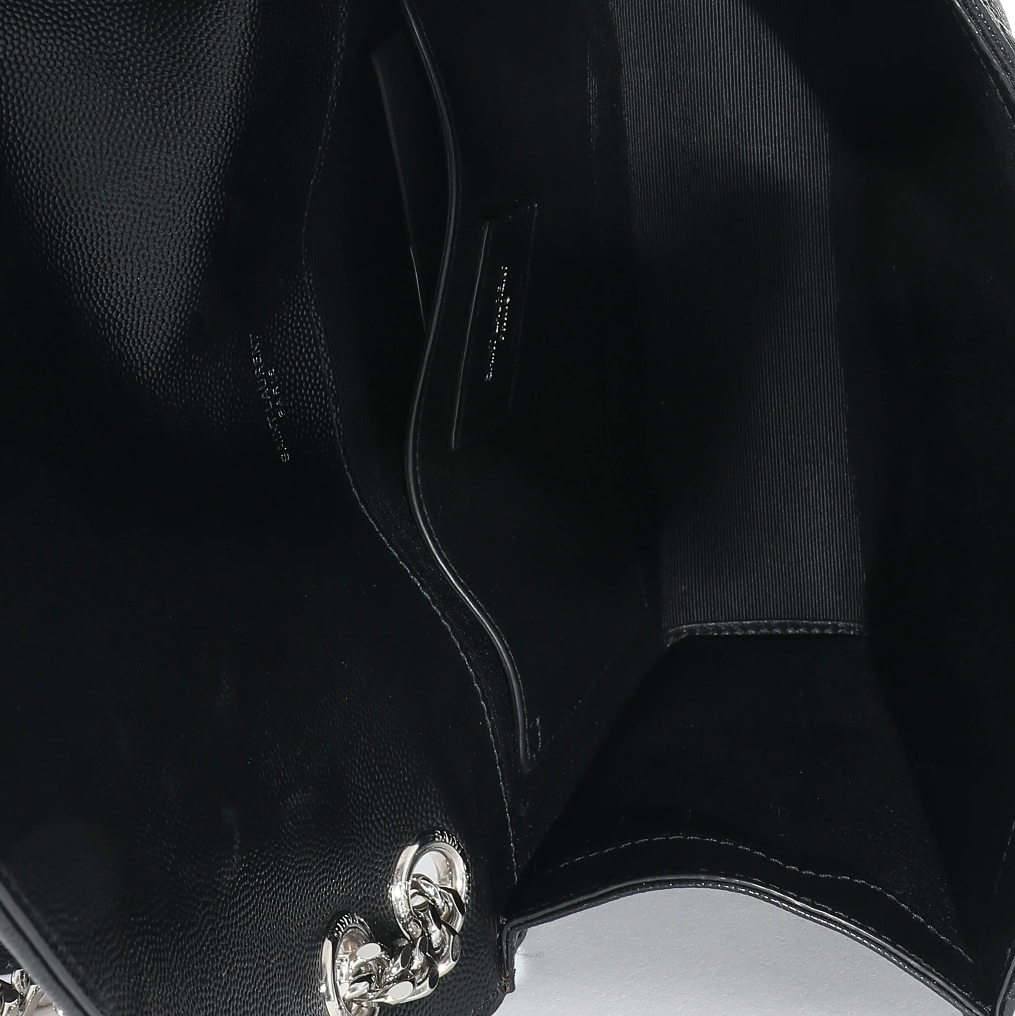 Saint Laurent Black Mix Matelassé Grain De Poudre Medium Envelope Bag - Image 9