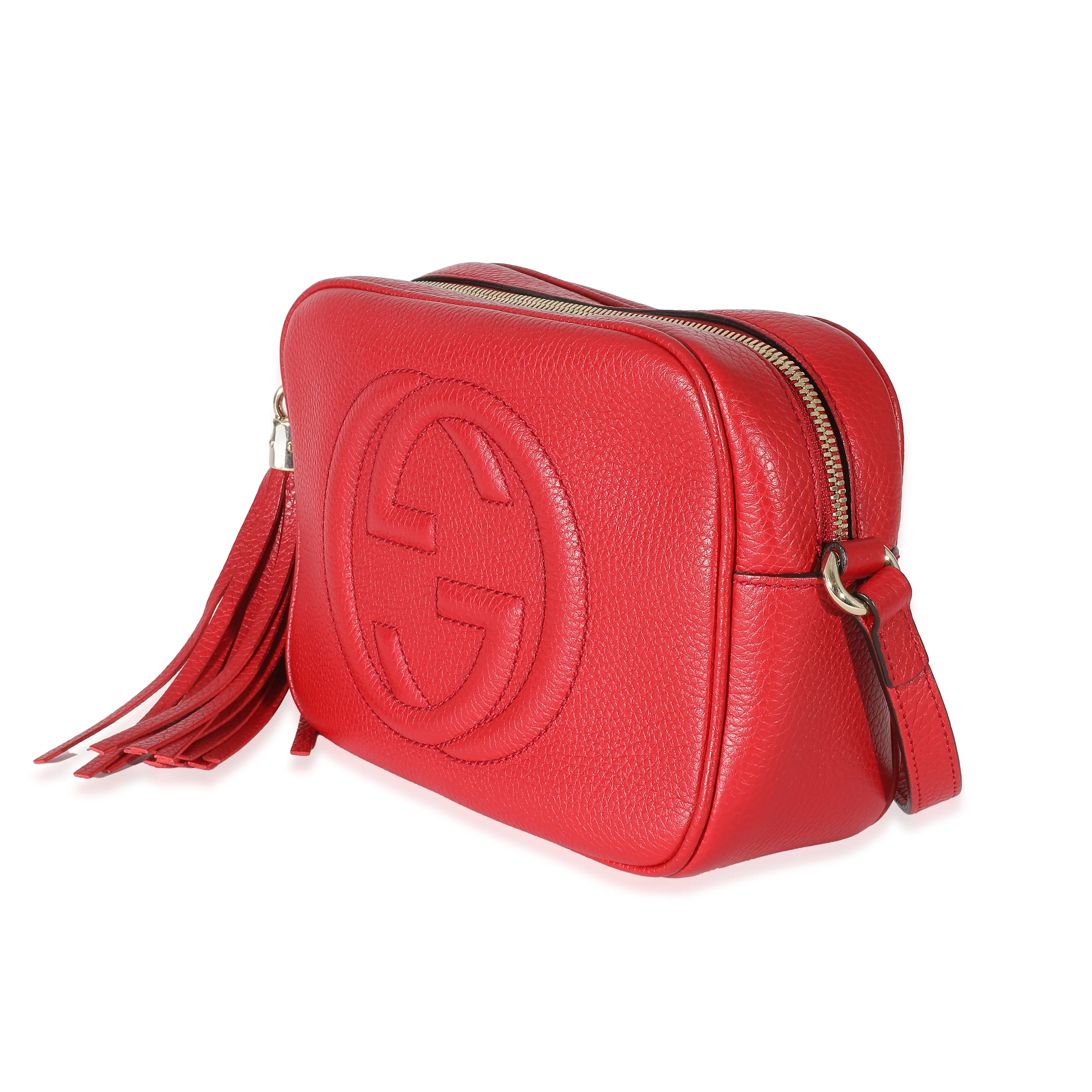 Gucci Tabasco Red Pebbled Calfskin Small Soho Disco Bag - Image 2