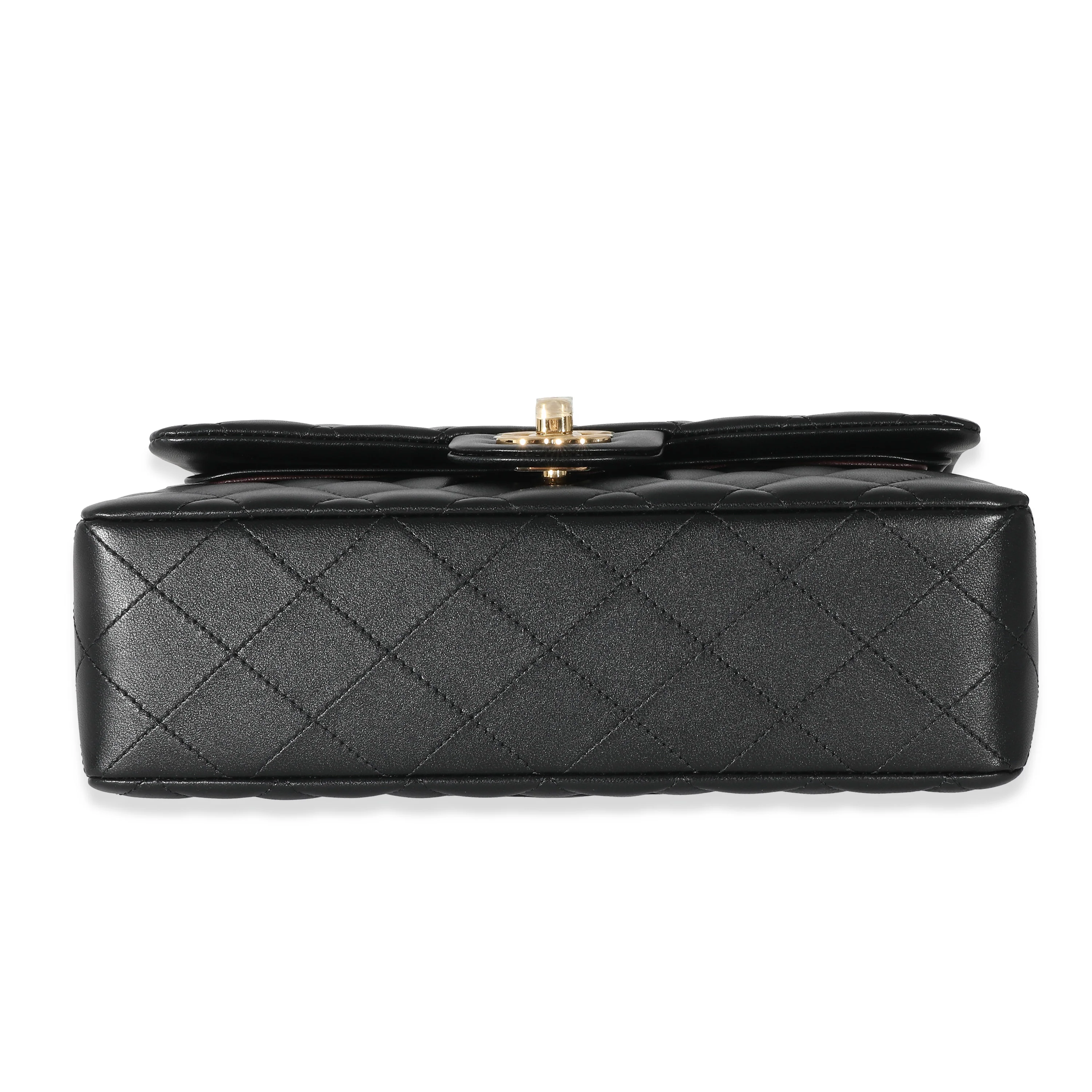 Chanel Black Quilted Lambskin Small Classic Double Flap Bag - Image 3
