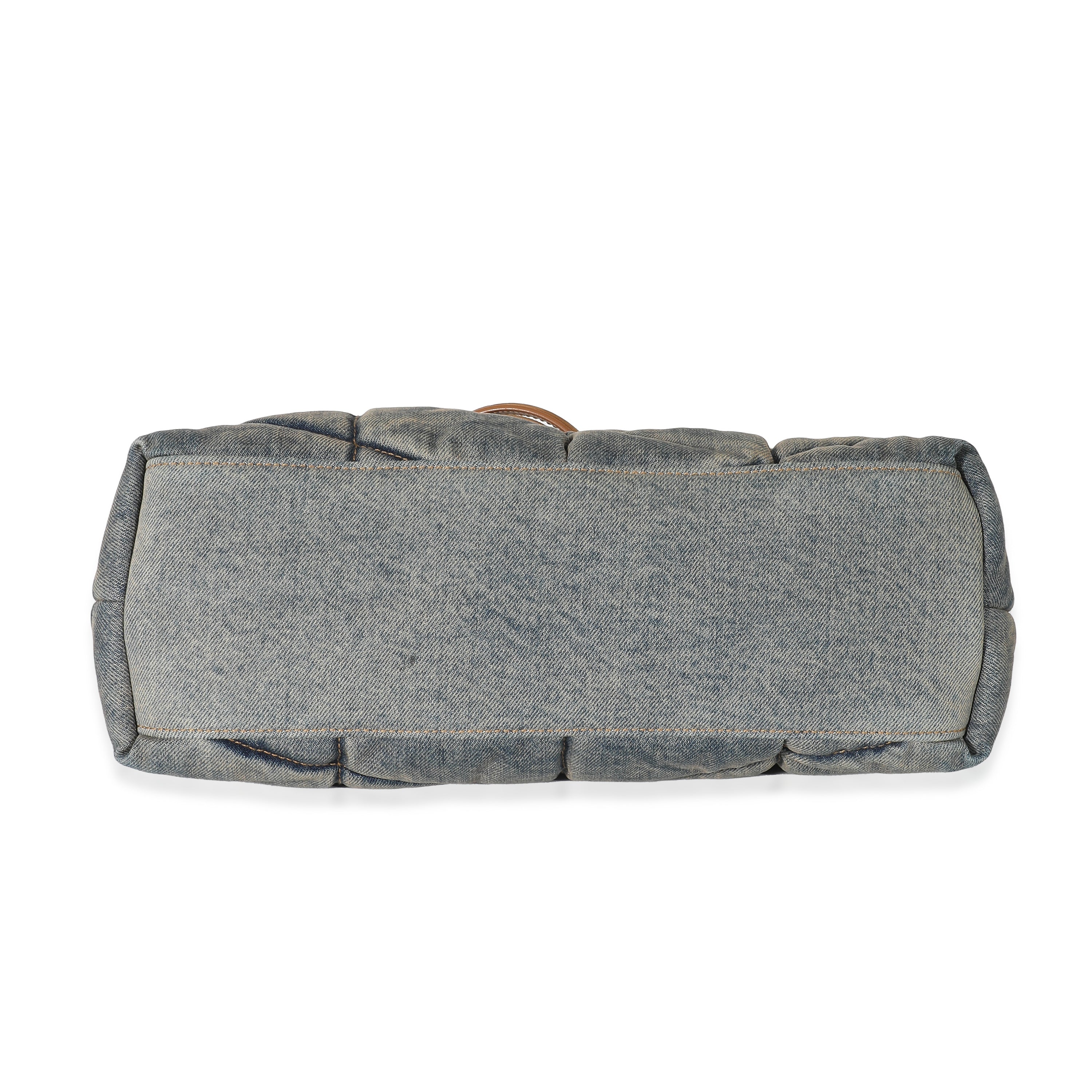 Saint Laurent Rodeo Blue Denim Medium Loulou Puffer Bag - Image 3