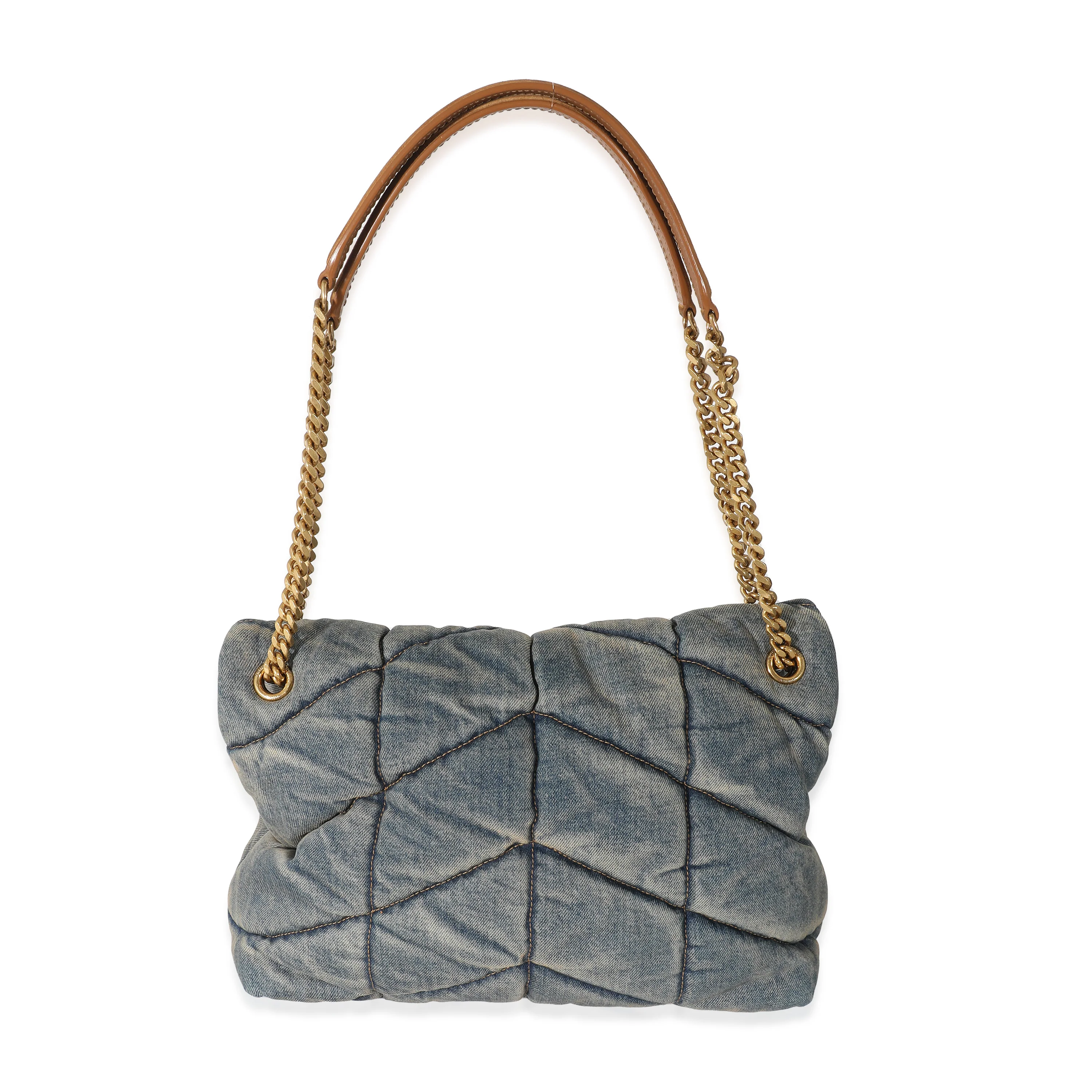 Saint Laurent Rodeo Blue Denim Medium Loulou Puffer Bag - Image 4