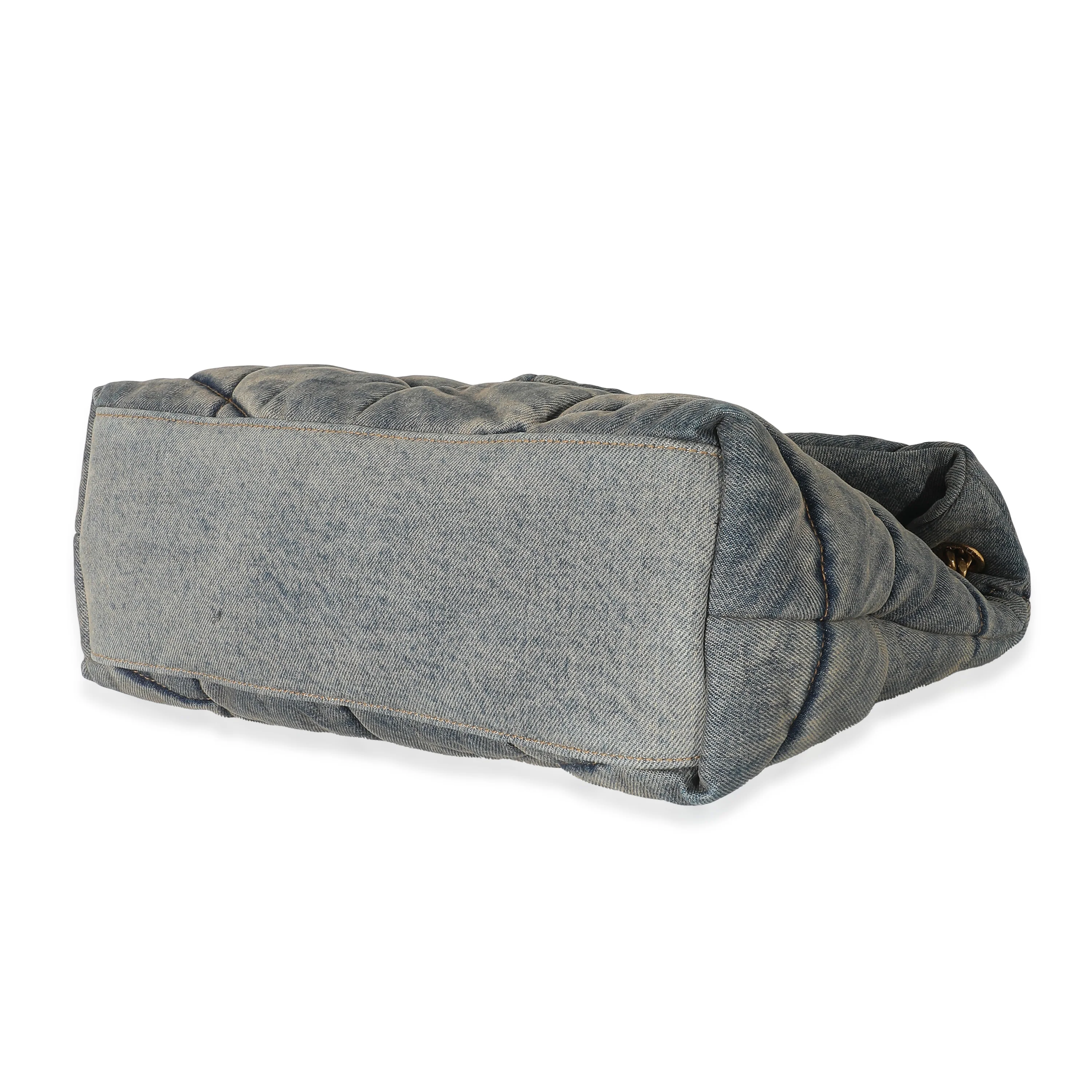 Saint Laurent Rodeo Blue Denim Medium Loulou Puffer Bag - Image 5