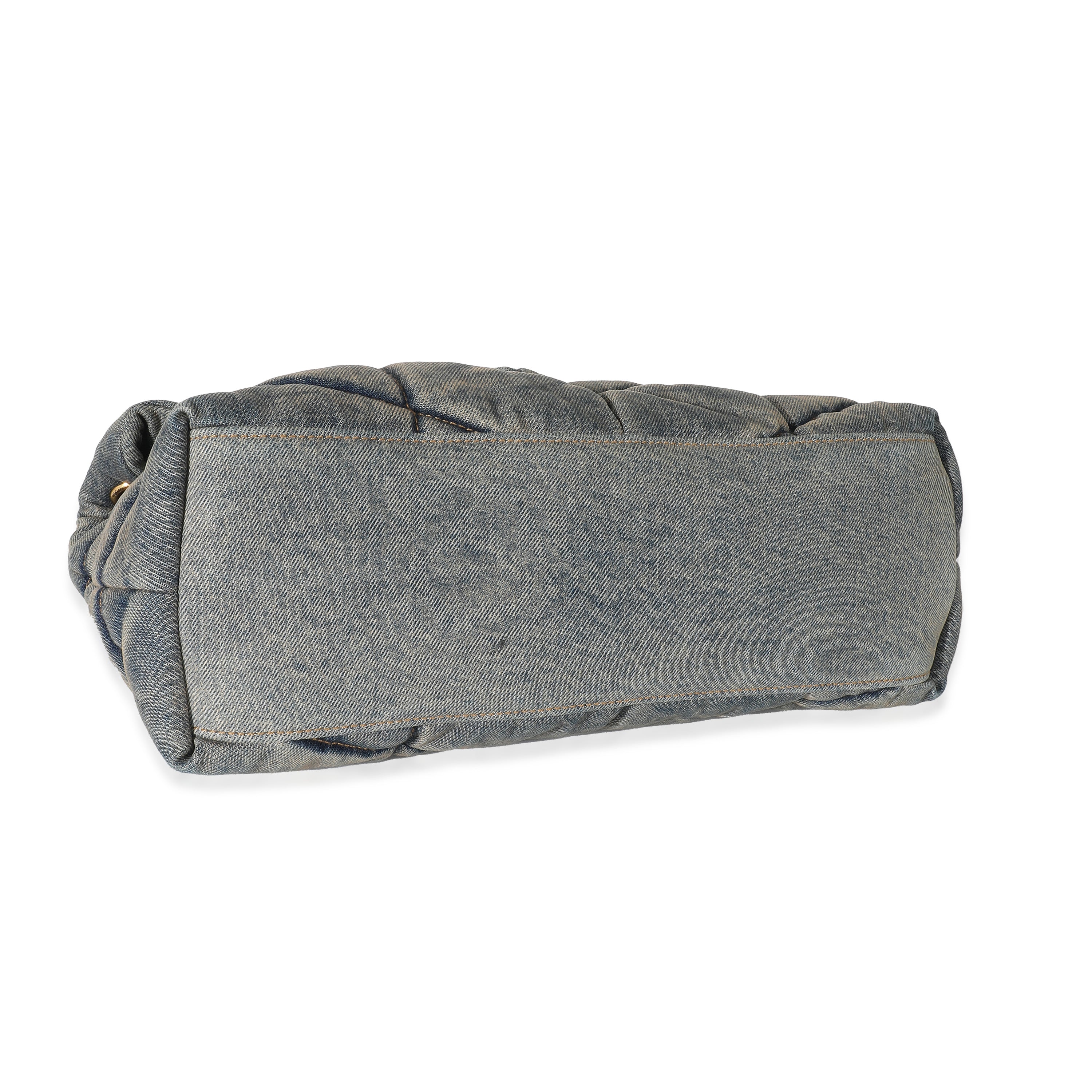 Saint Laurent Rodeo Blue Denim Medium Loulou Puffer Bag - Image 6