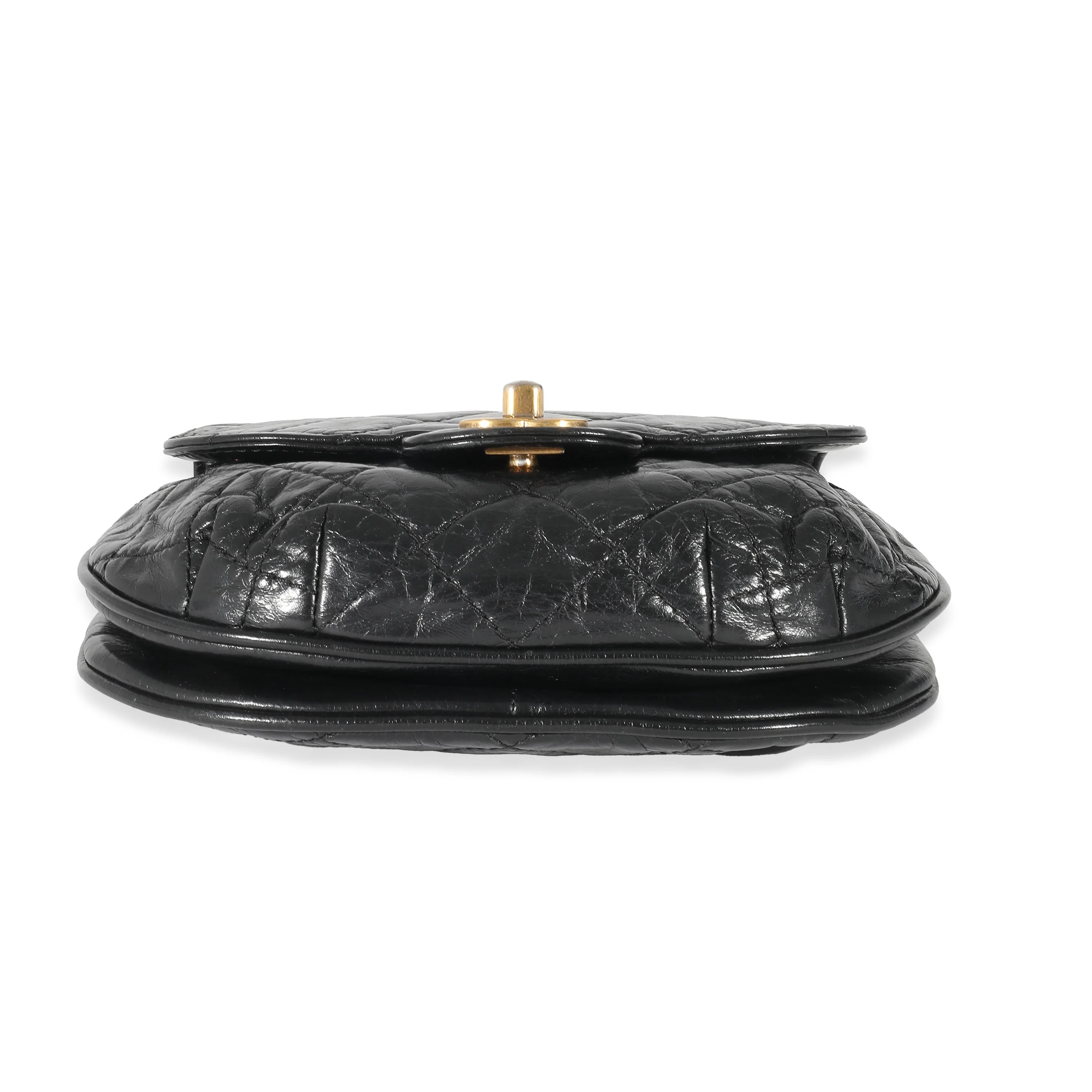 Chanel Black Quilted Aged Calfskin Dubai Small Half Moon Flap - Image 6