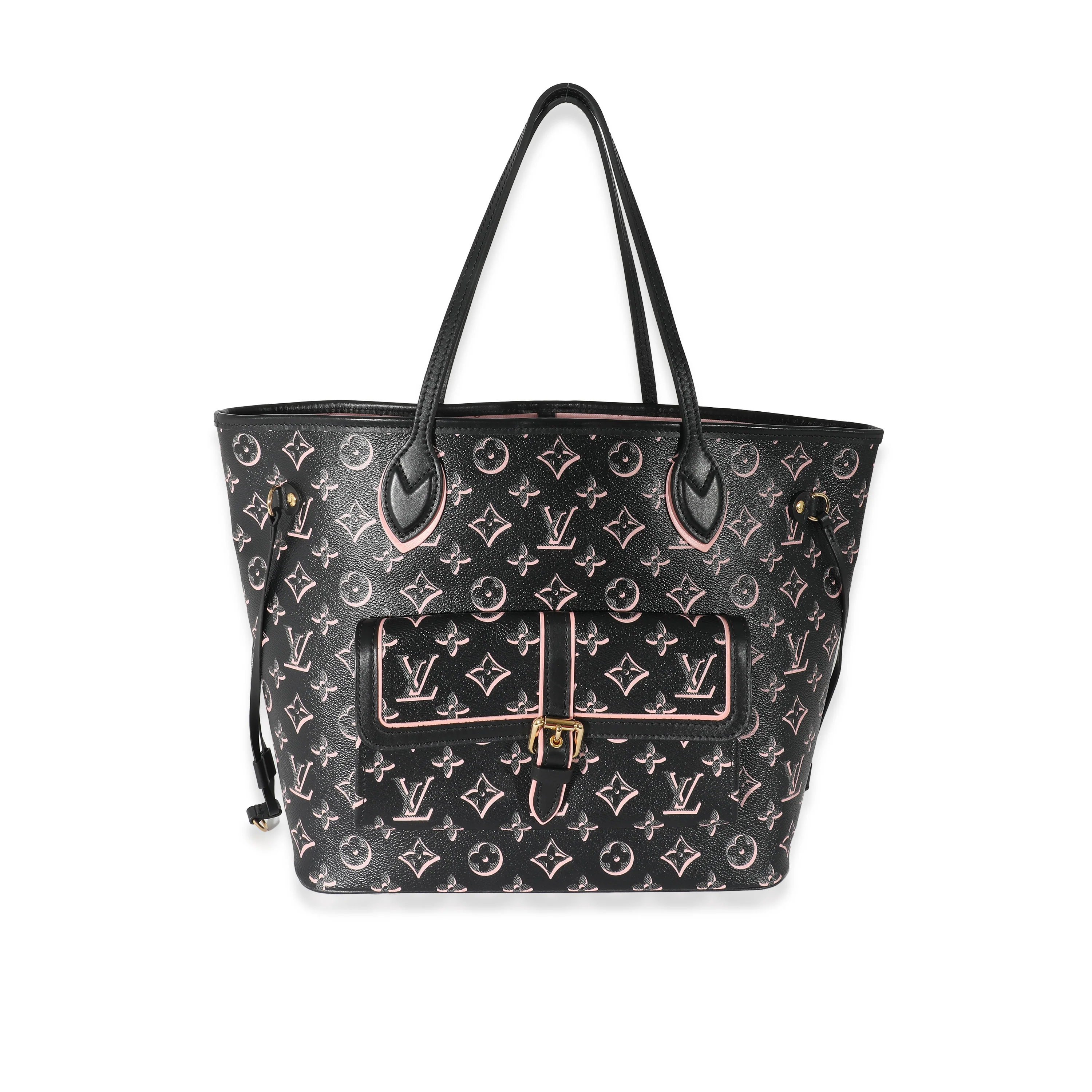 Louis Vuitton Black Pink Monogram Canvas Fall For You Neverfull MM
